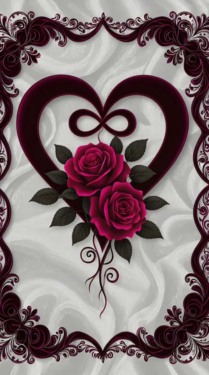 Burgundy Bow Heart wallpaper