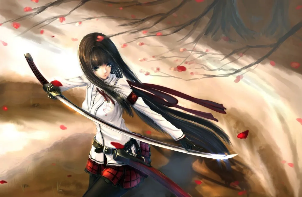 Wallpaper Black Haired Female Anime Character, Background Free Image