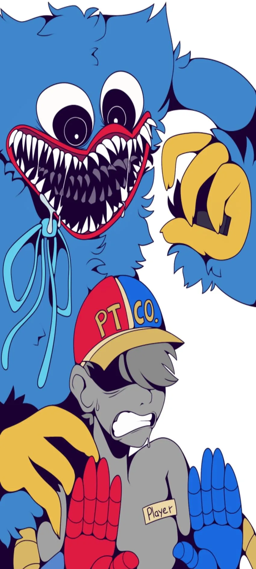Poppy playtime, organ, white, wuggy, huggy, azul, juego HD phone wallpaper