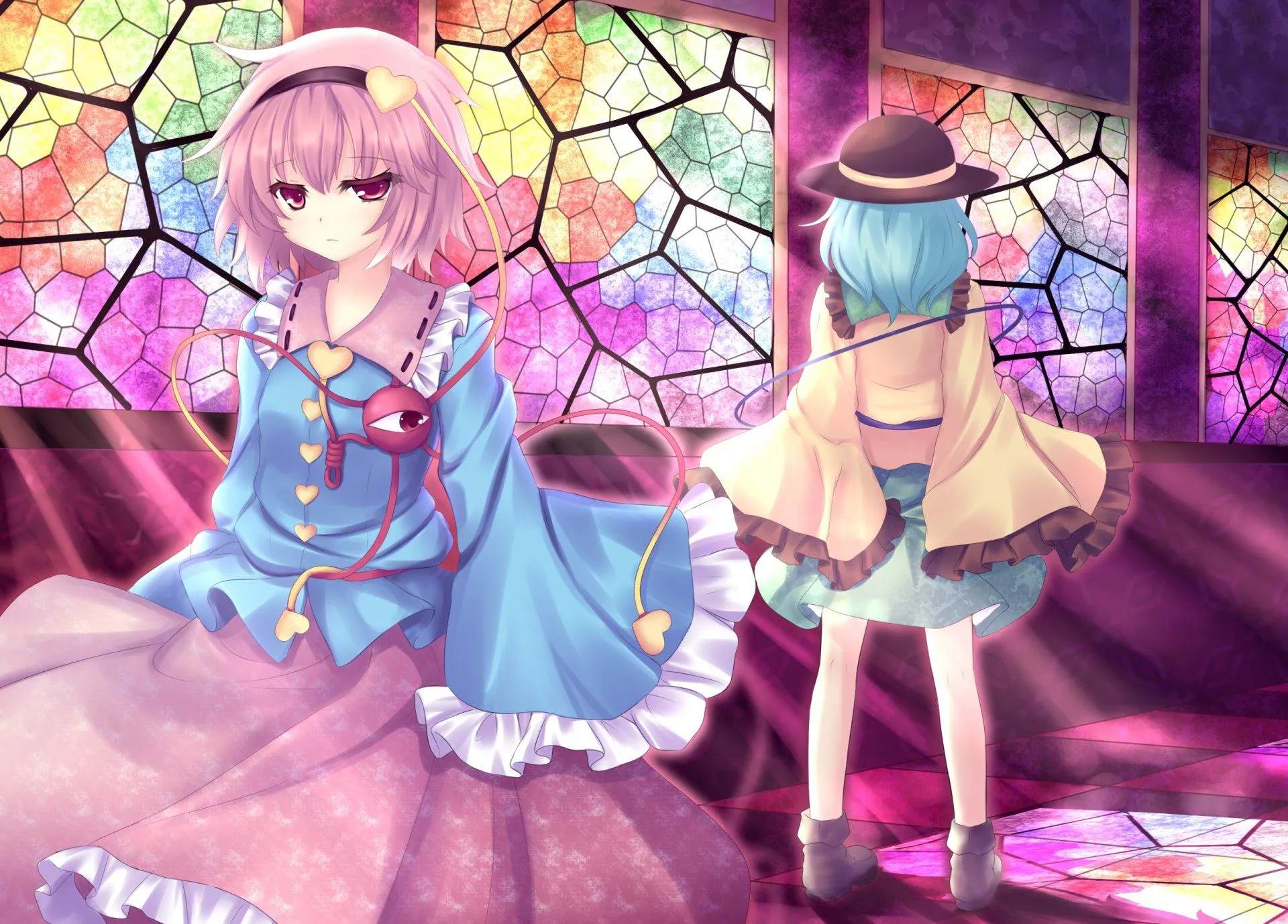 Touhou Sisters: Koishi & Satori in Vibrant HD Anime Wallpaperx1780