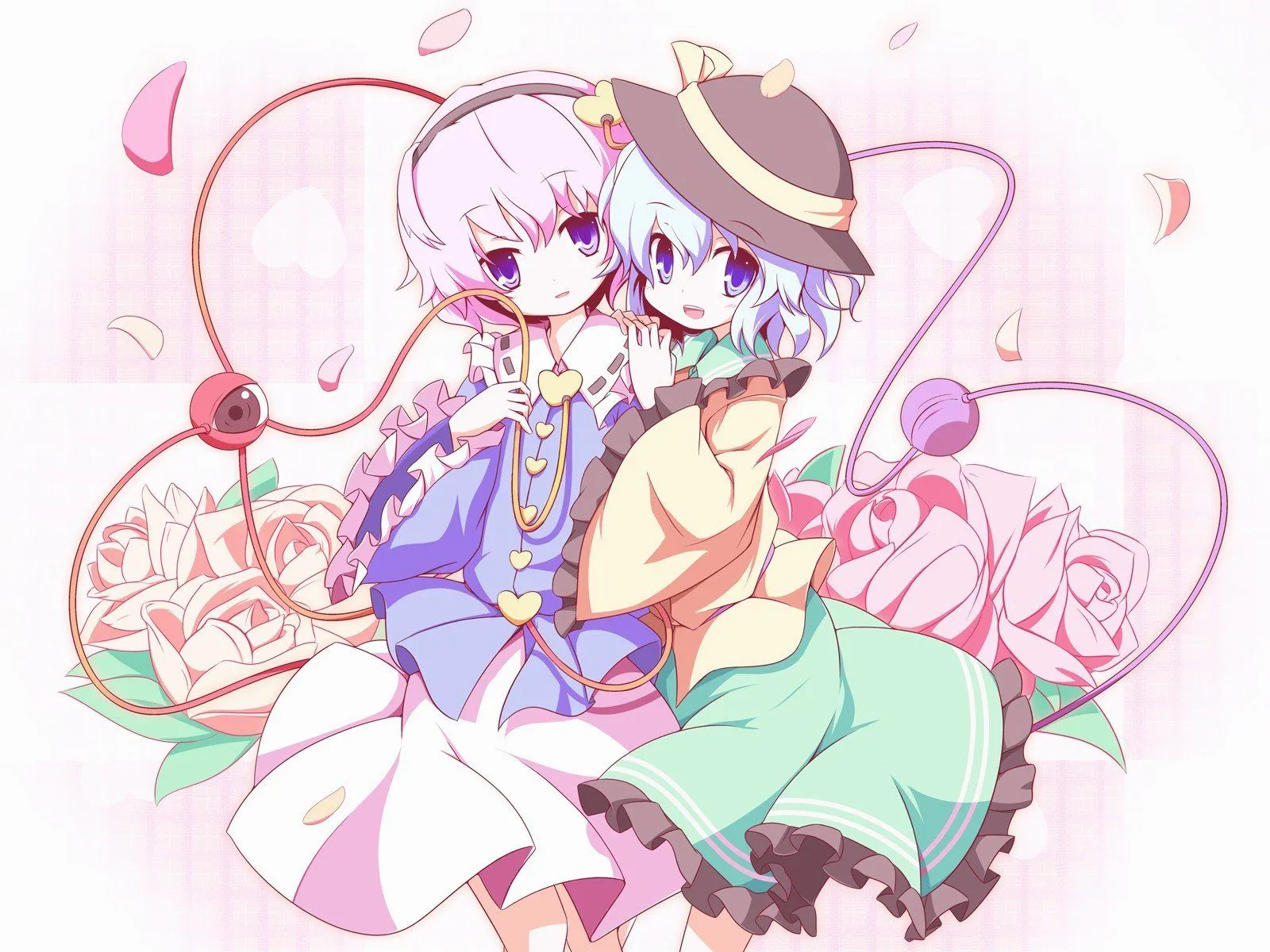 anime girls, Touhou, Komeiji Koishi, Komeiji Satori Wallpaper HD / Desktop and Mobile Background