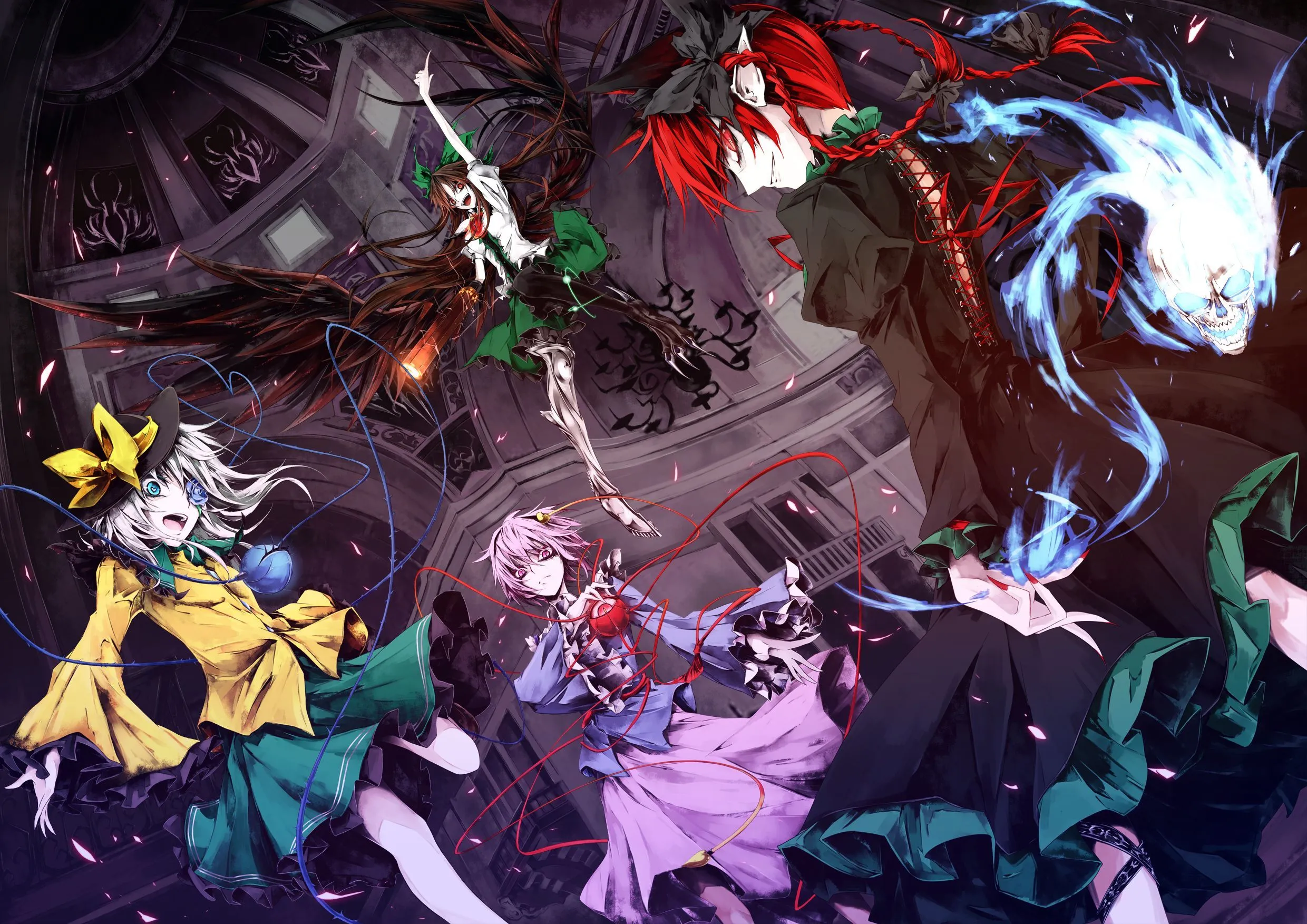 Phone wallpaper: Anime, Touhou, Koishi Komeiji, Rin Kaenbyou, Satori Komeiji, Utsuho Reiuji 791554