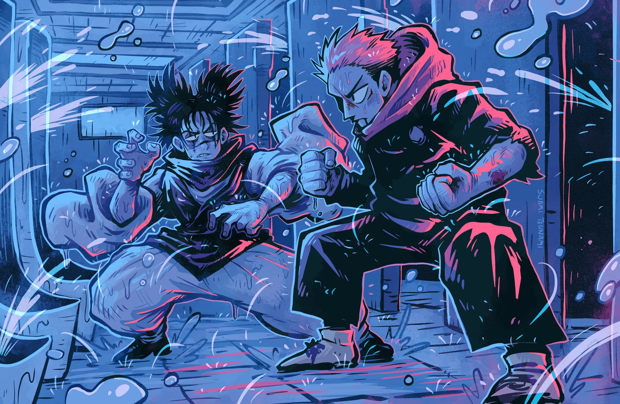 Yuji vs Choso x 17 Poster Print
