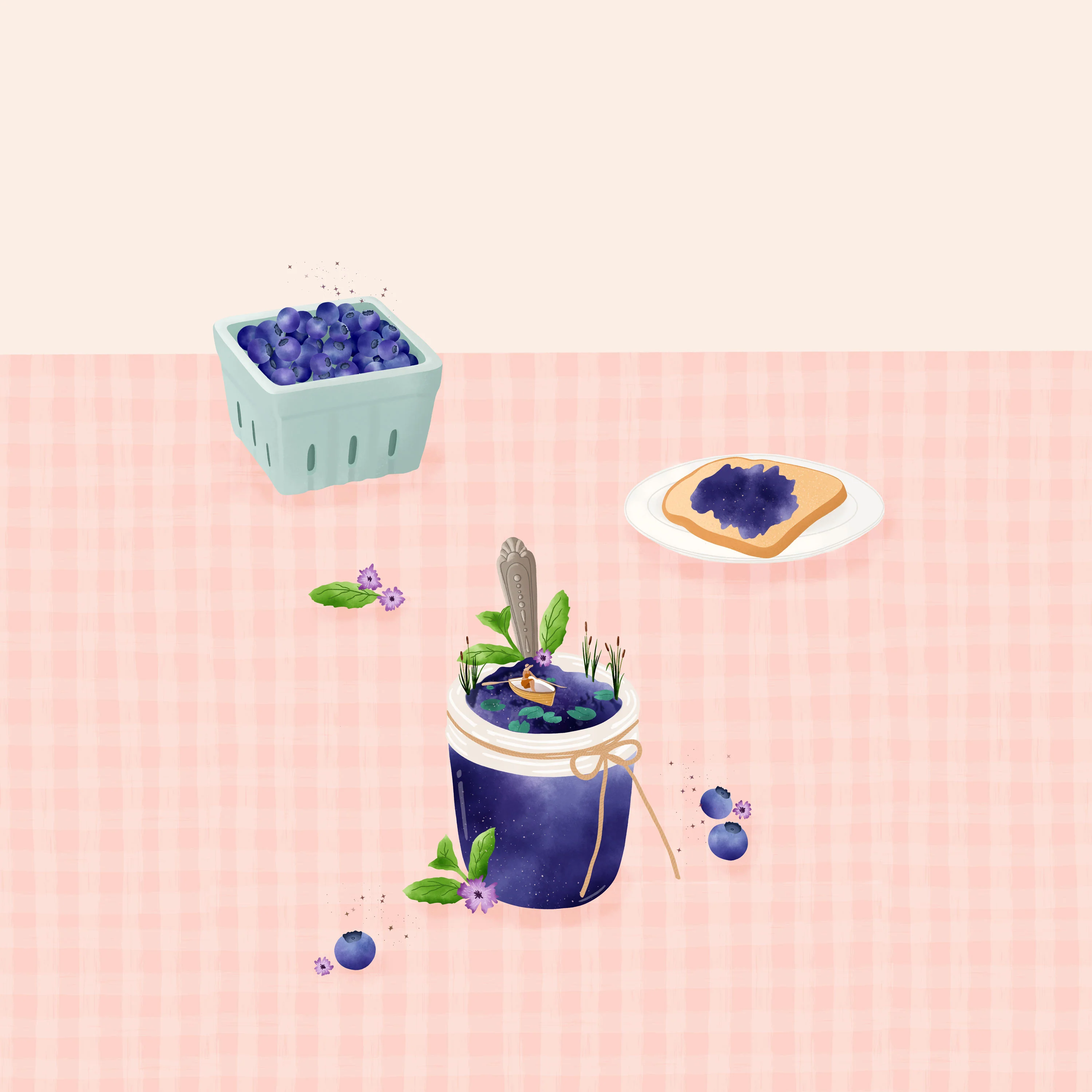 Blueberry jam desktop, phone and tablet wallpaper