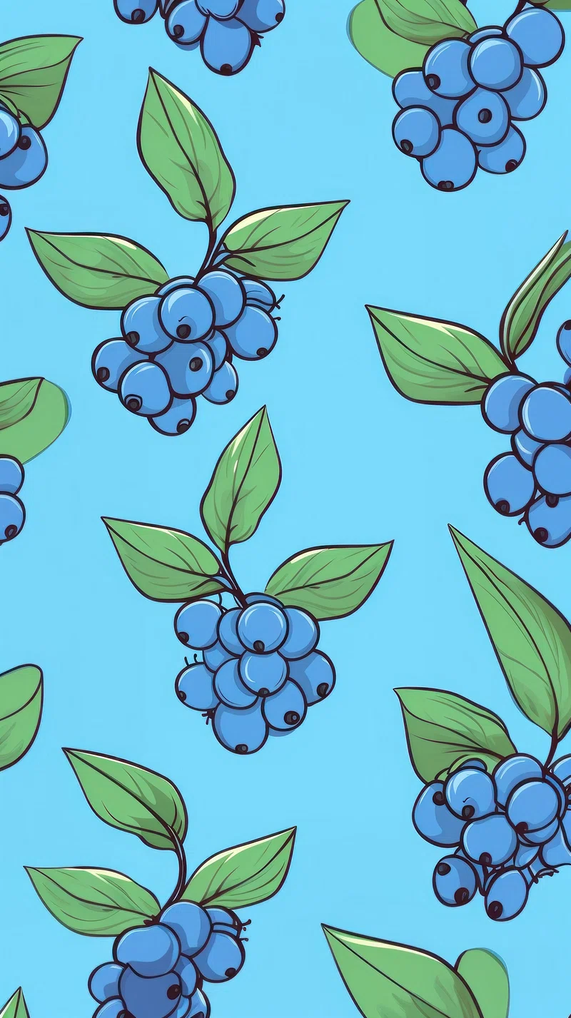 Pastel Background Blueberry Image Wallpaper