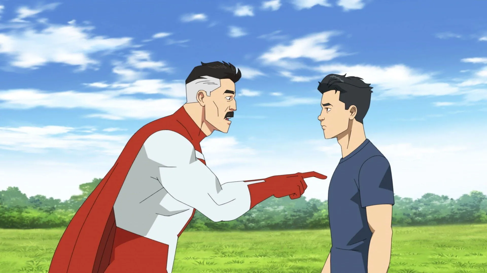 Invincible HD Wallpaper: Nolan Grayson (Omni Man) & Mark Grayson TV Show Scenex1080