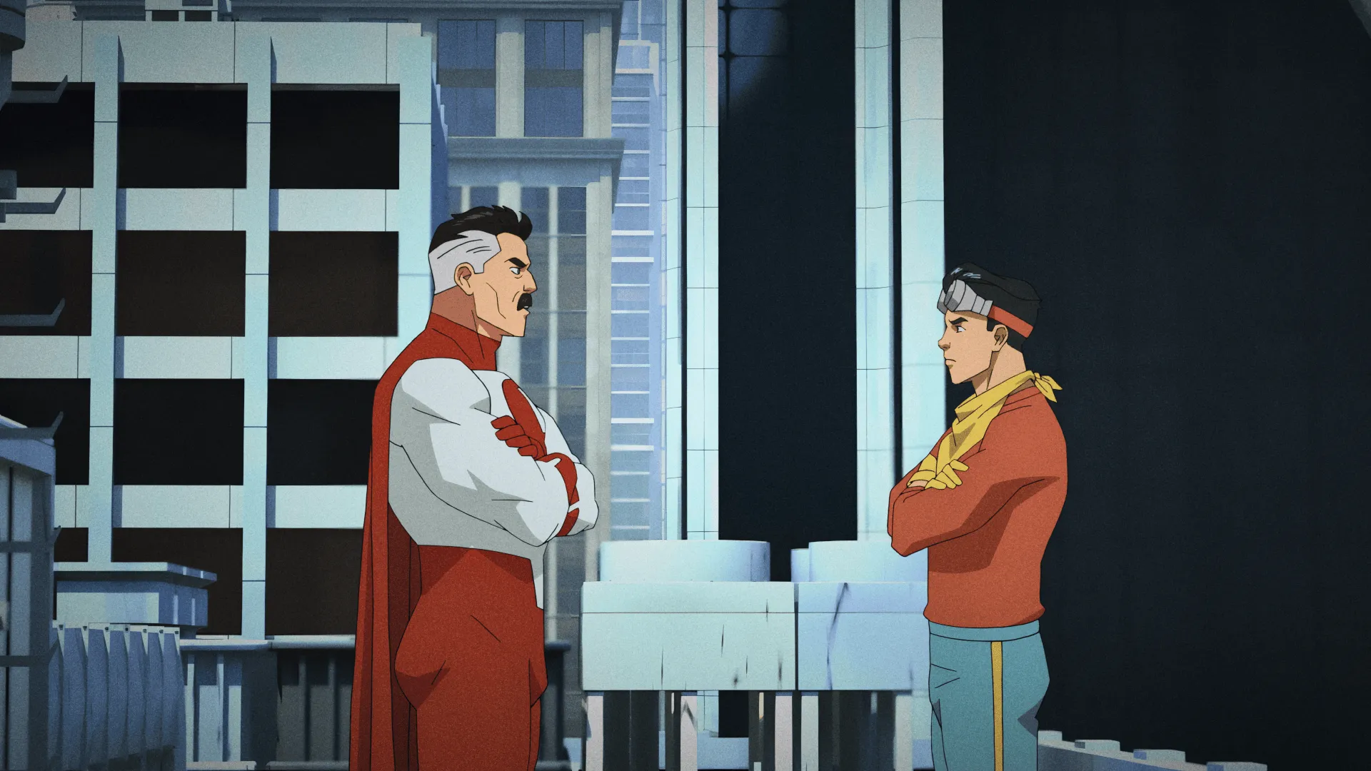 Invincible TV Show 4K Ultra HD Wallpaper Grayson & Nolan Grayson Face Offx2160