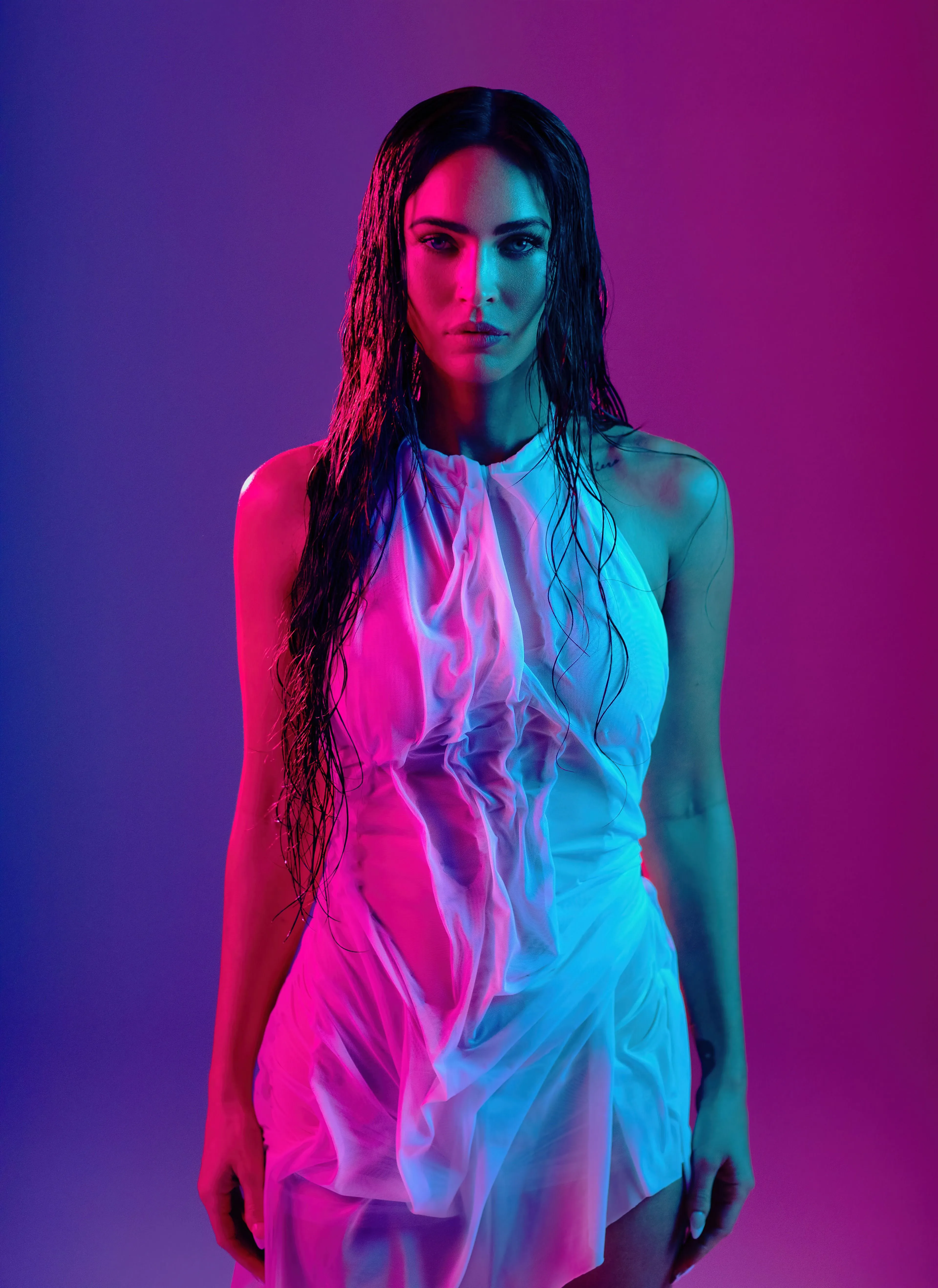 Megan Fox Wallpaper 4K, 2021, Portrait, Neon