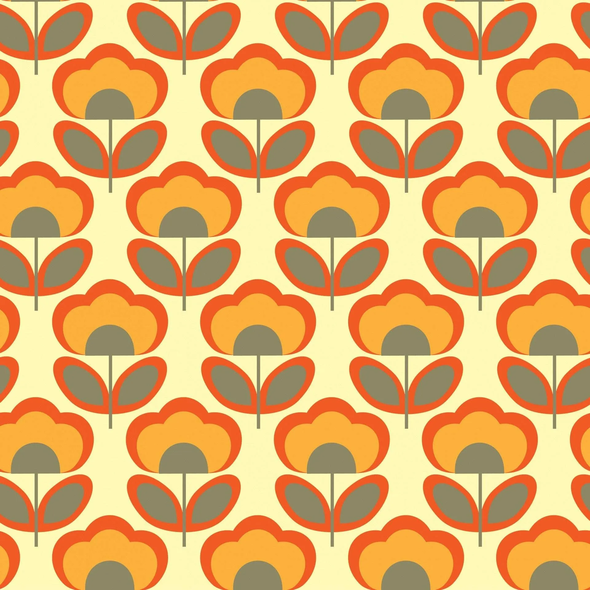 Download Floral 70s Retro Aesthetic Wallpaper