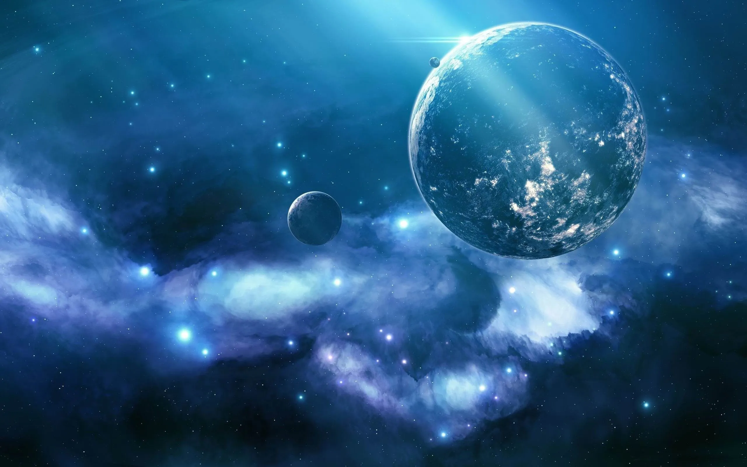 Blue Galaxy Space Exploration Secret Wallpaper