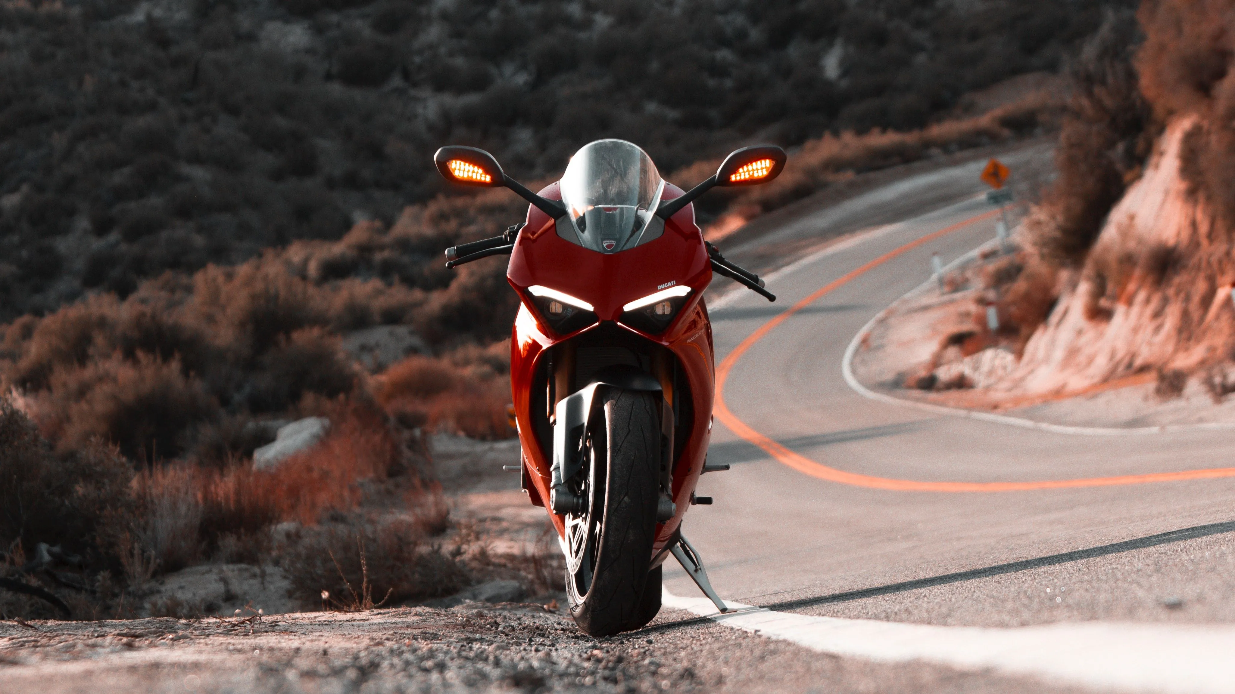 Wallpaper red, Ducati, Daytime Running Lights, Panigale V4 for mobile and desktop, section мотоциклы, resolution 4101x2307