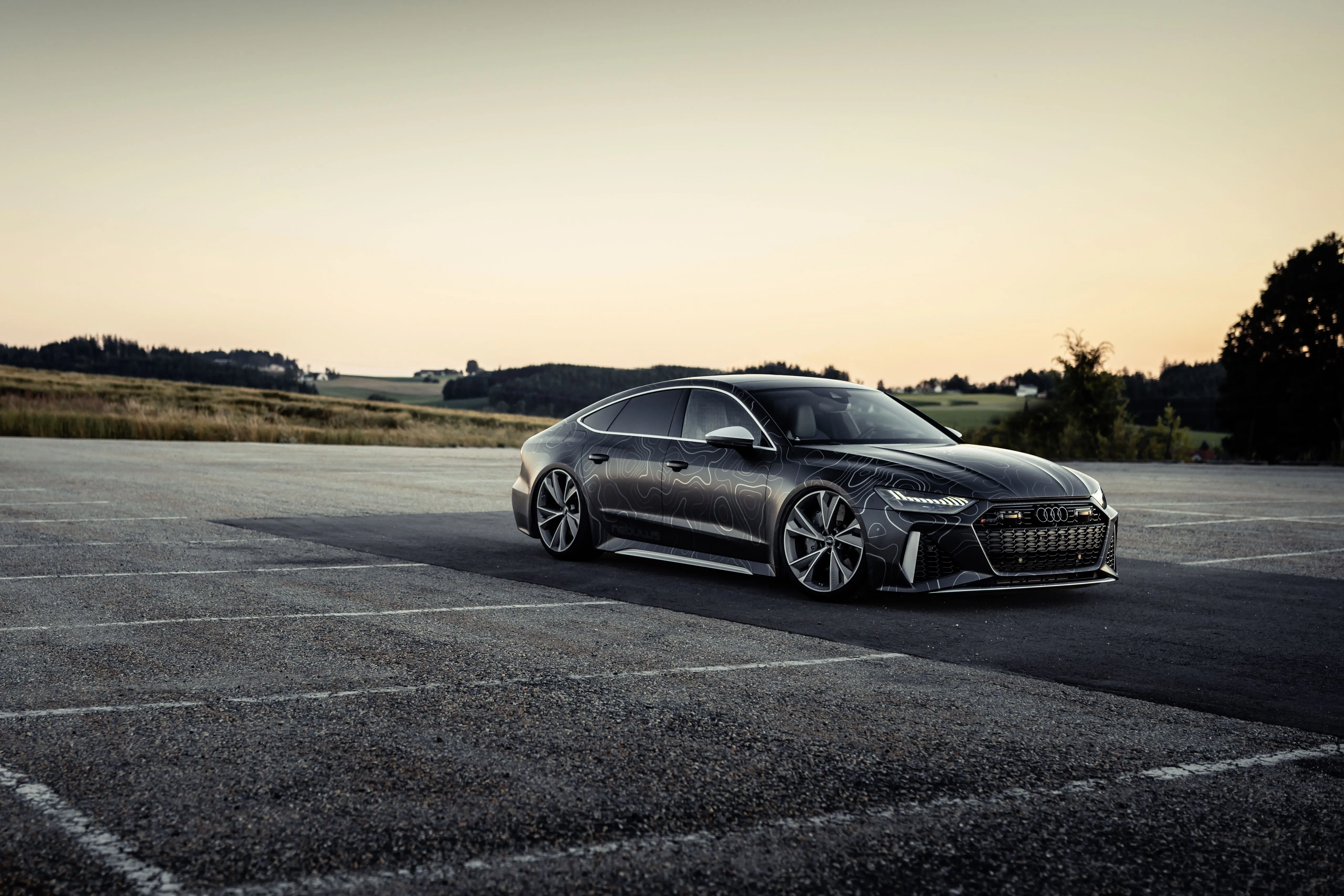 Download Black Car Car Audi Vehicle Audi RS7 4k Ultra HD Wallpaperx3414