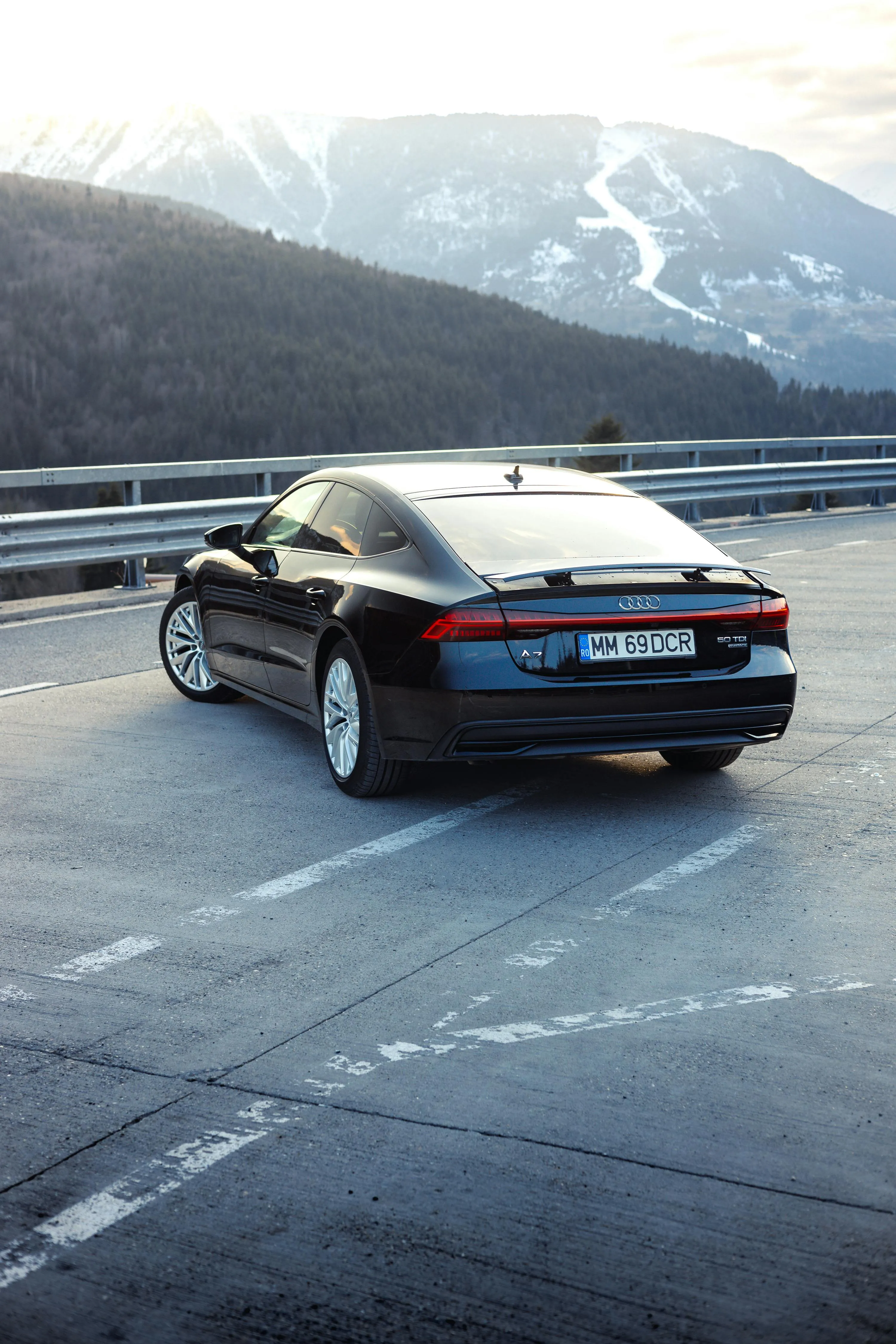 Back View of Black Audi A7 · Free