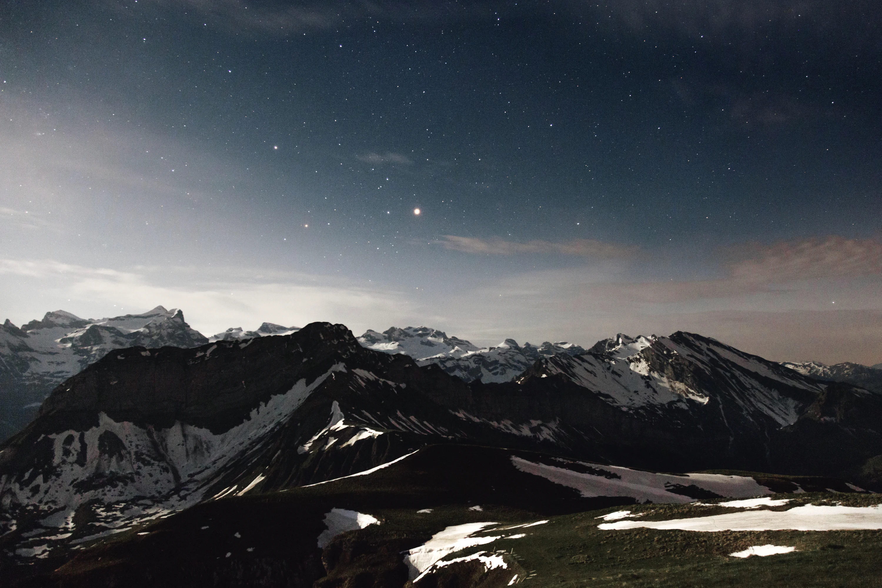 Landscape photography of black and white mountain photo