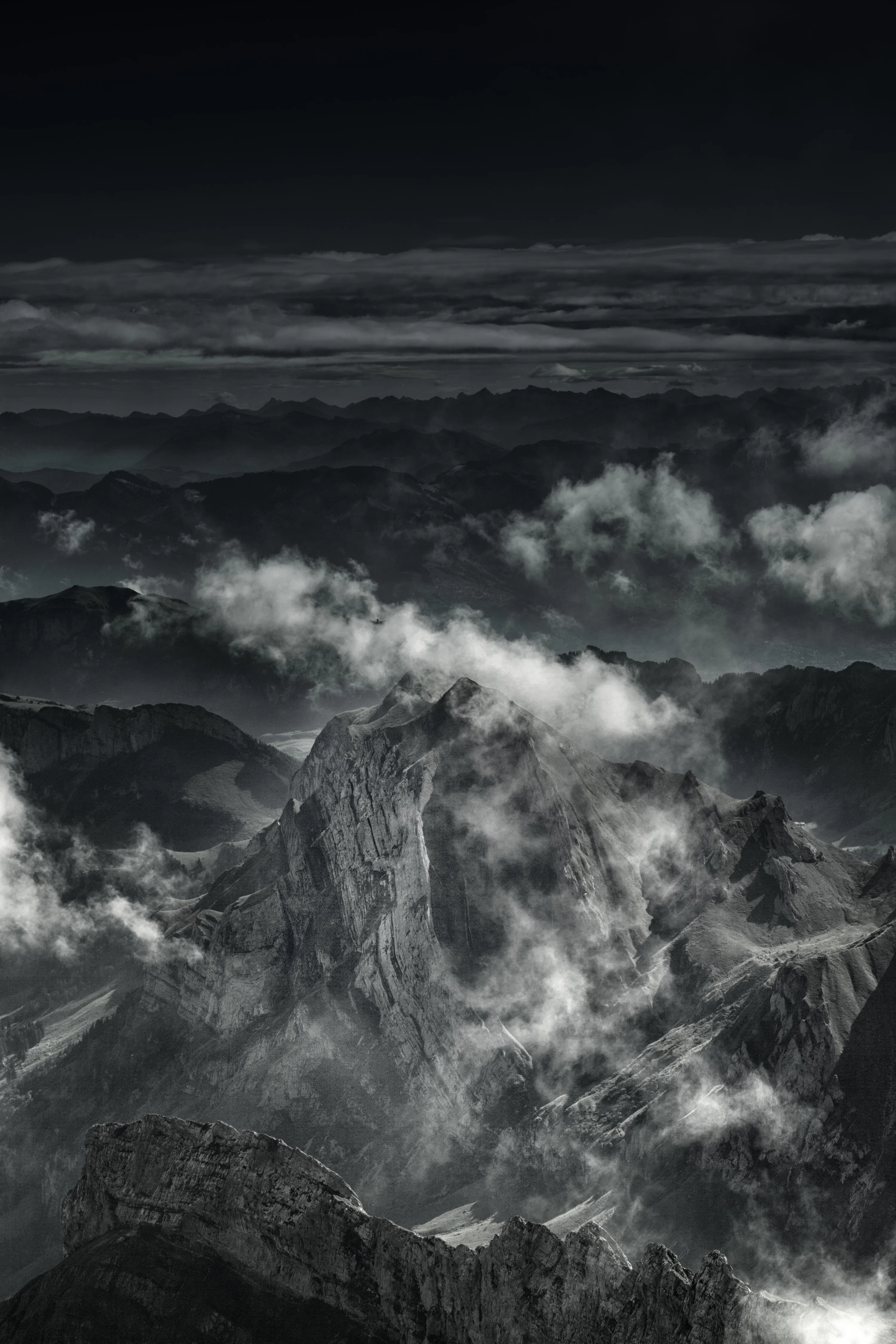 Black And White Mountain Picture. Download Free Image