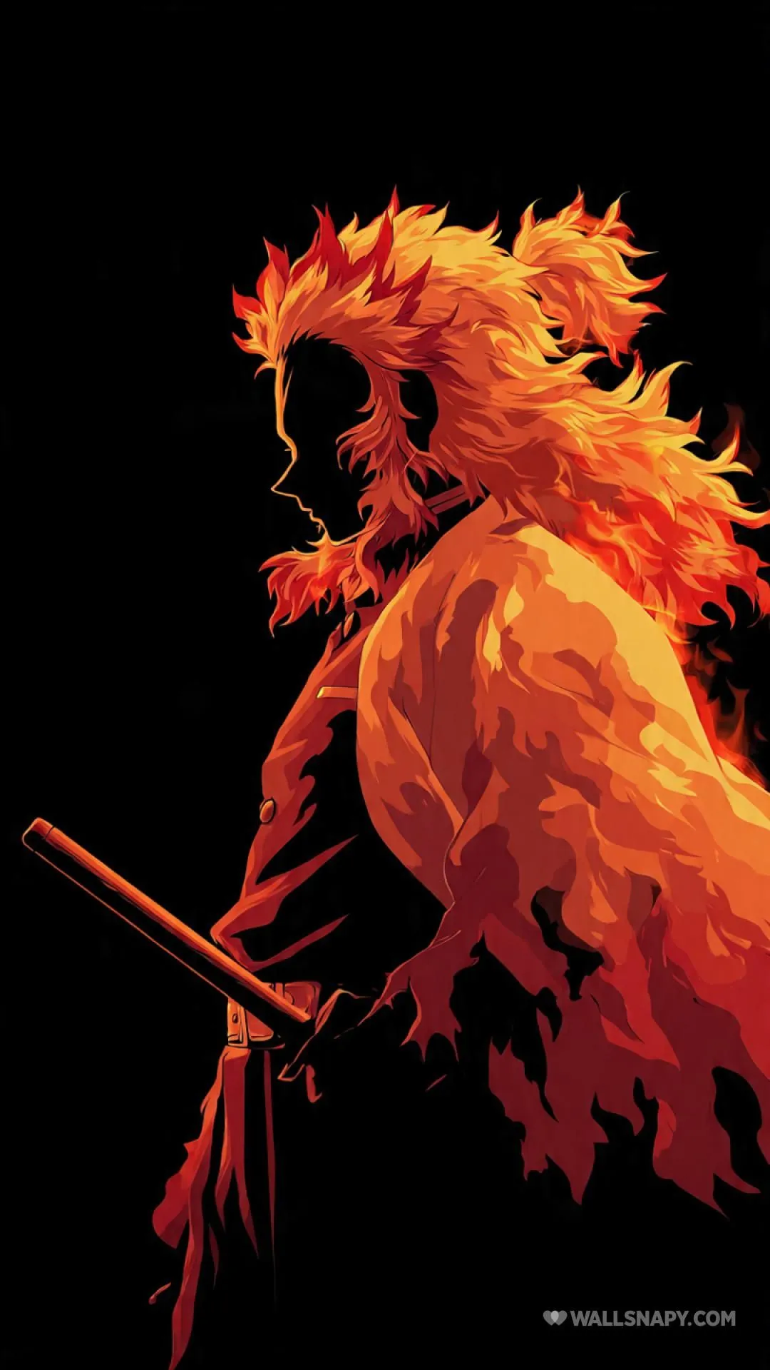 4k demon slayer rengoku dark amoled wallpaper