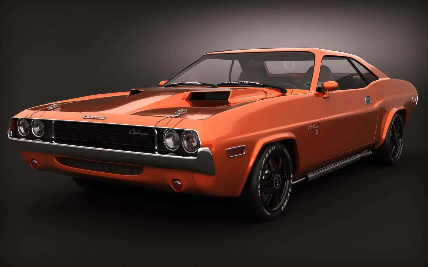 Download Retro Power Display of Classic American Muscle Cars Wallpaper