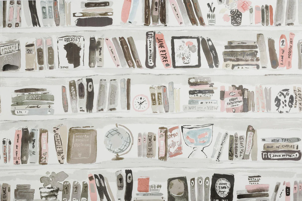 Kravet Bella Books Blush Wallpaper