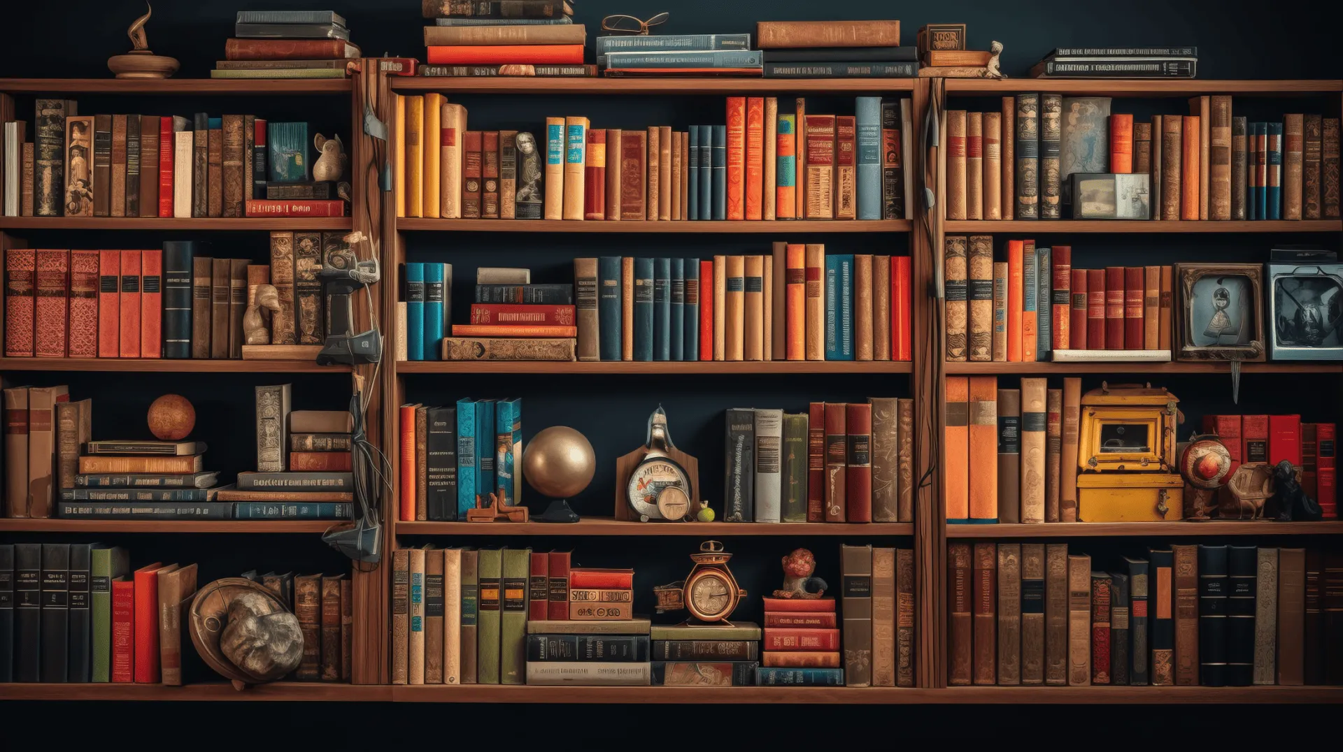 Vintage Bookshelf Aesthetic HD Wallpaper