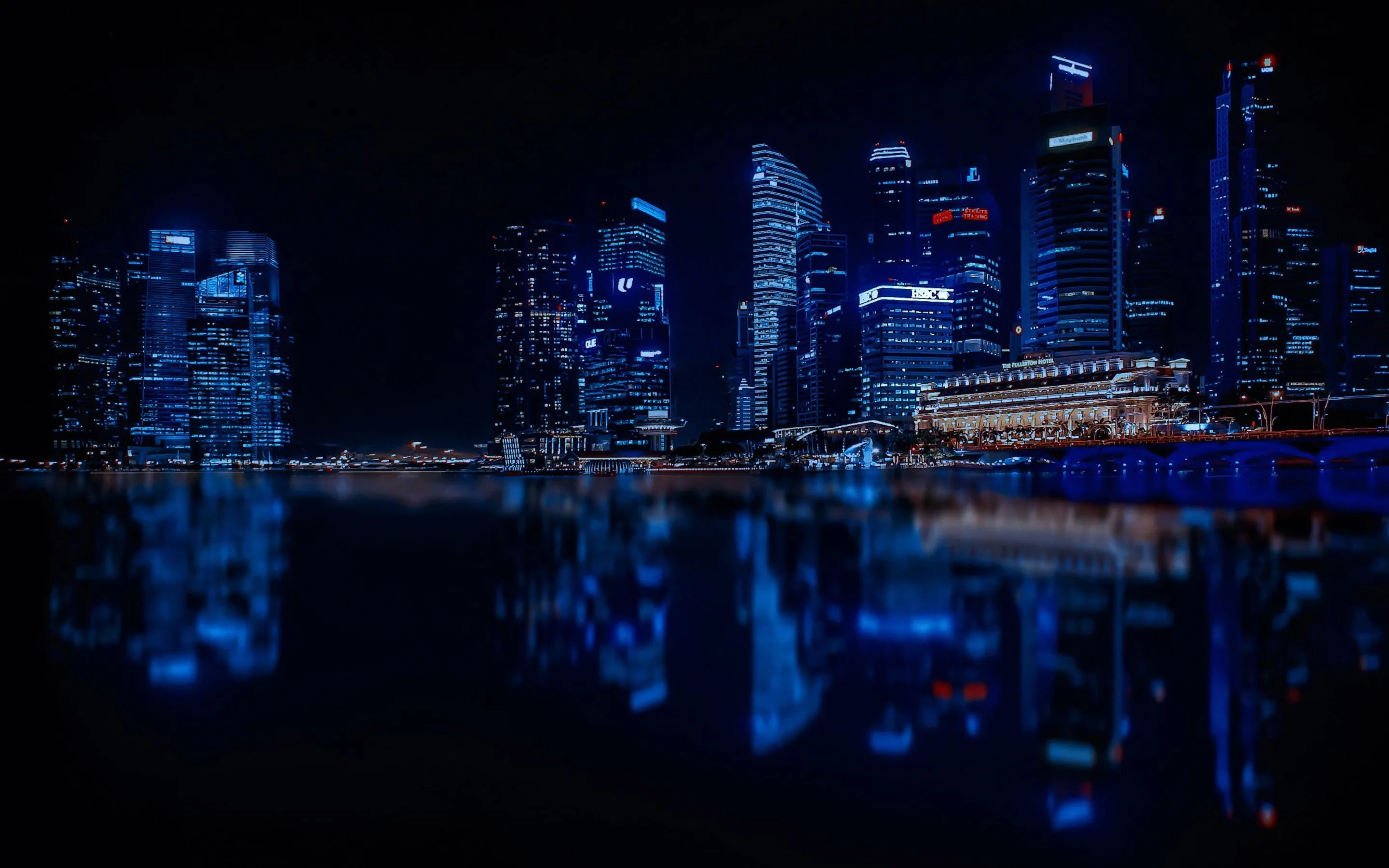 Wallpaper City Skyline During Night Time, Background Free Image
