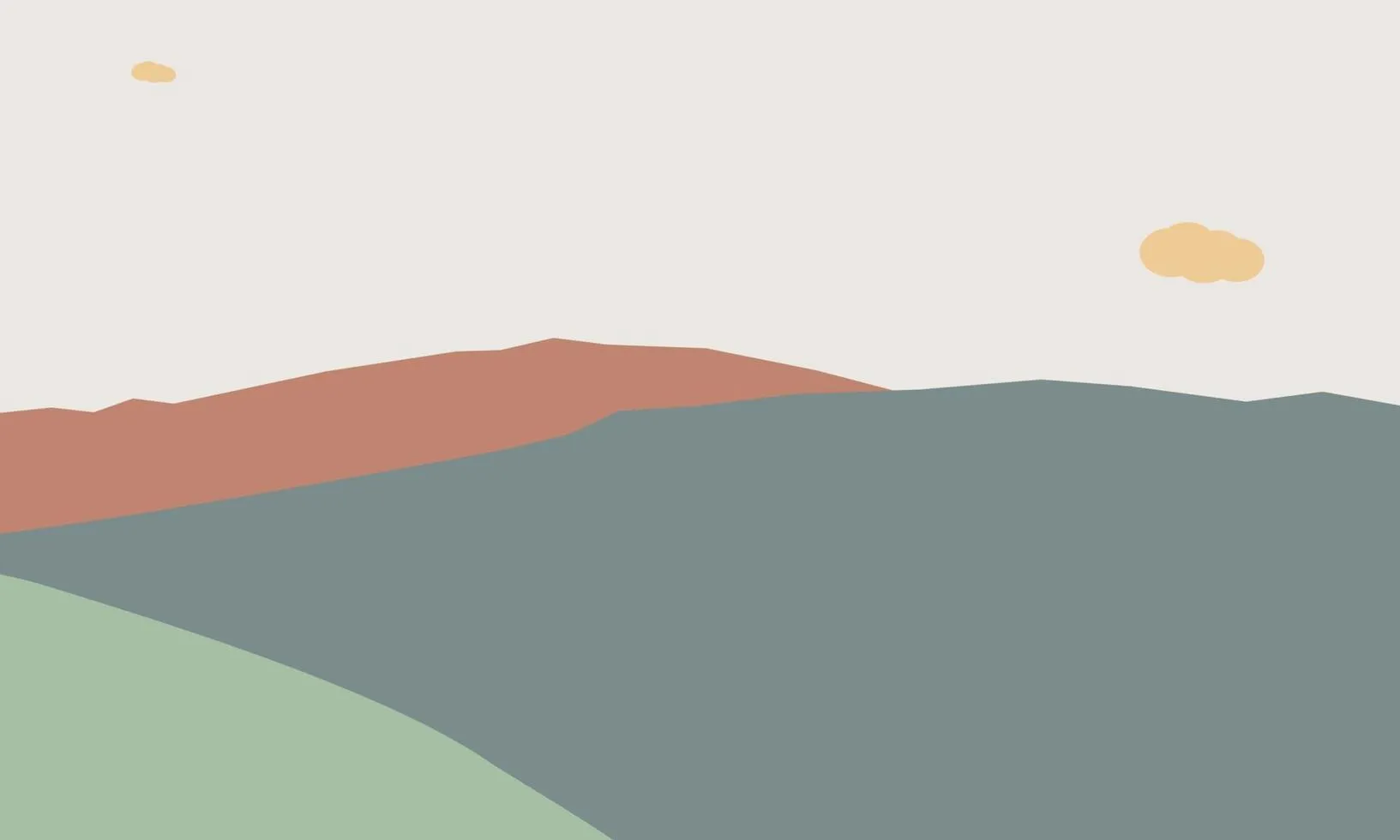 abstract minimalist aesthetic posters background with mountains and sea landscape