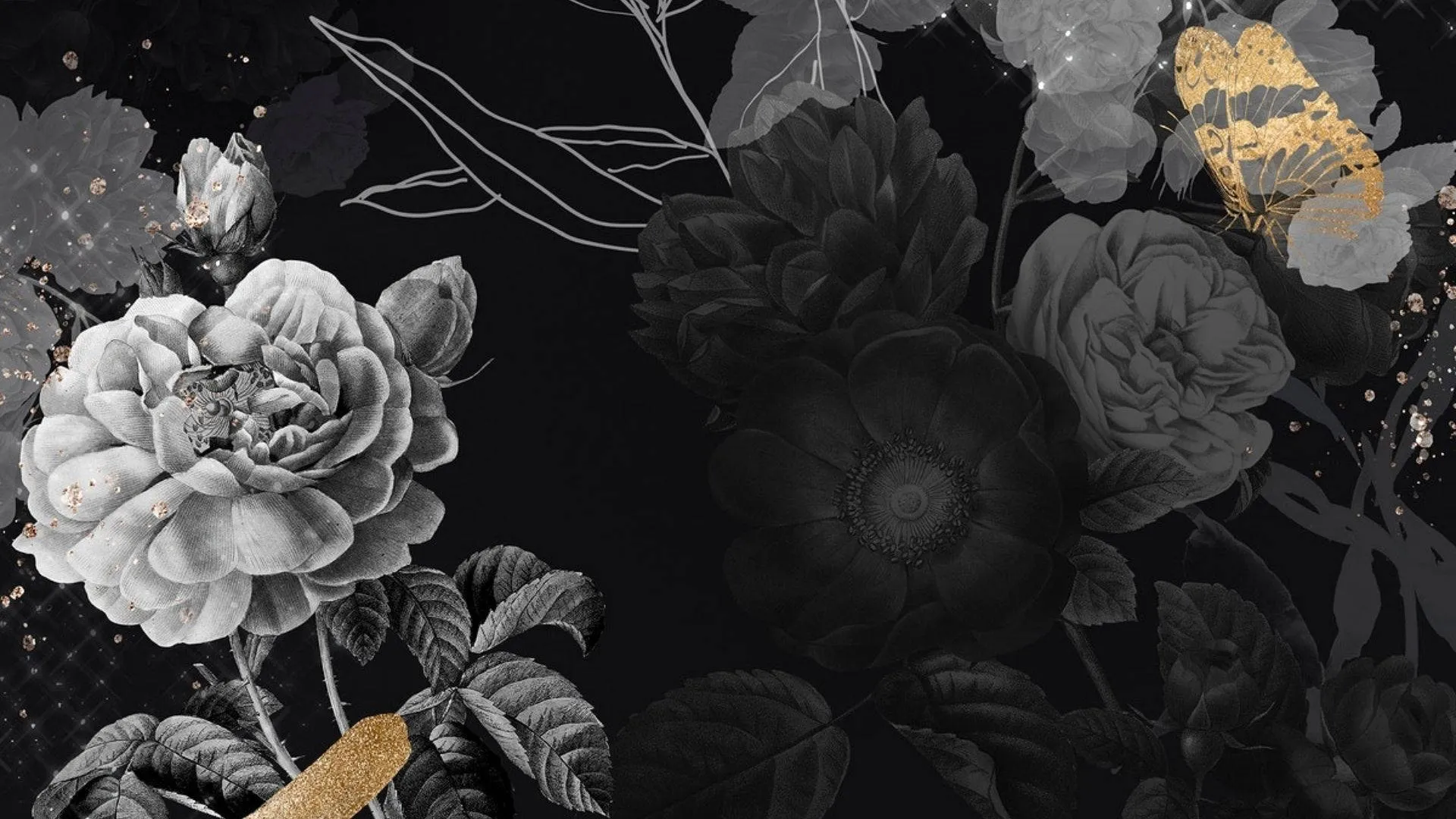 Download Dark Flowers Aesthetic Wallpaper