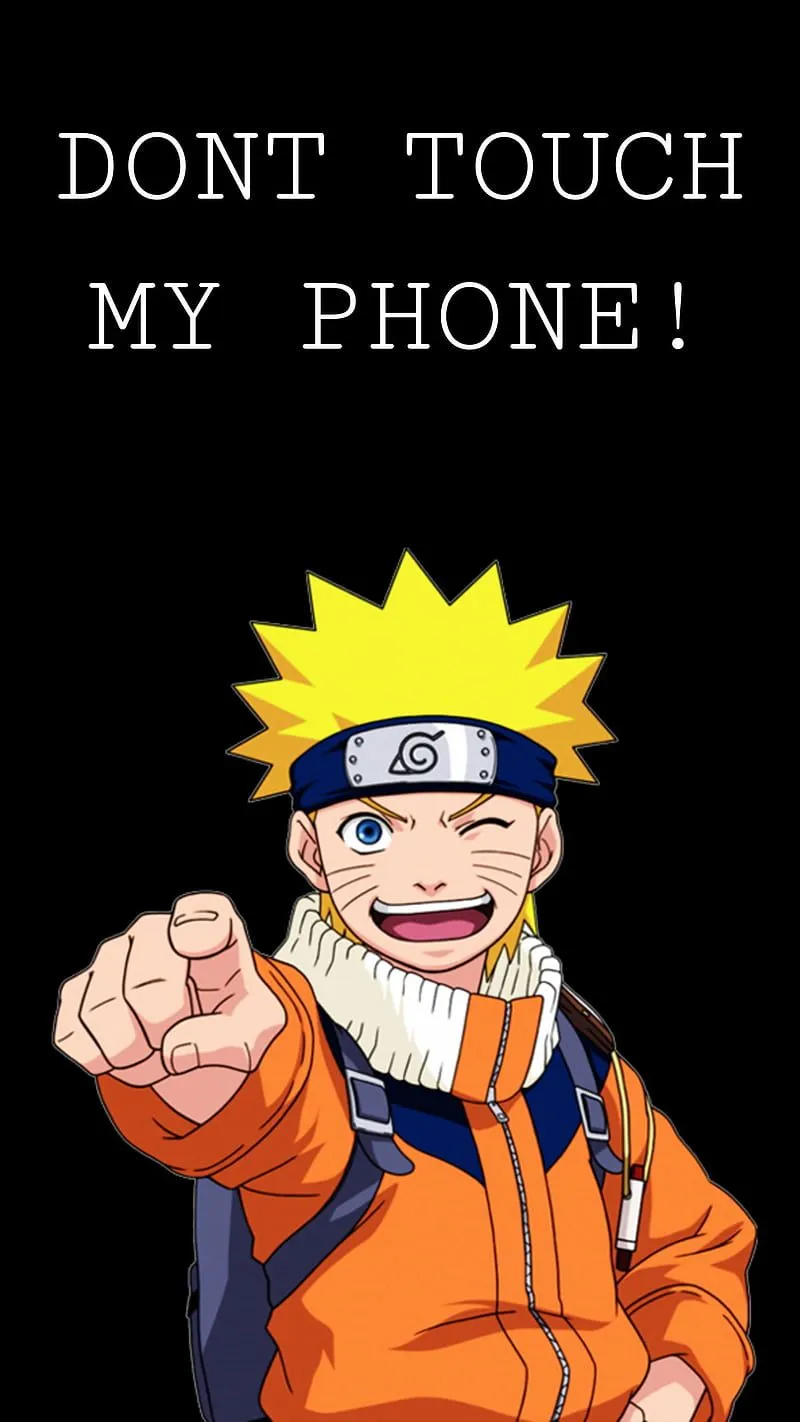 Naruto Dont Touch, anime, happy, konoha, korrgg, lockscreen, one, HD phone wallpaper