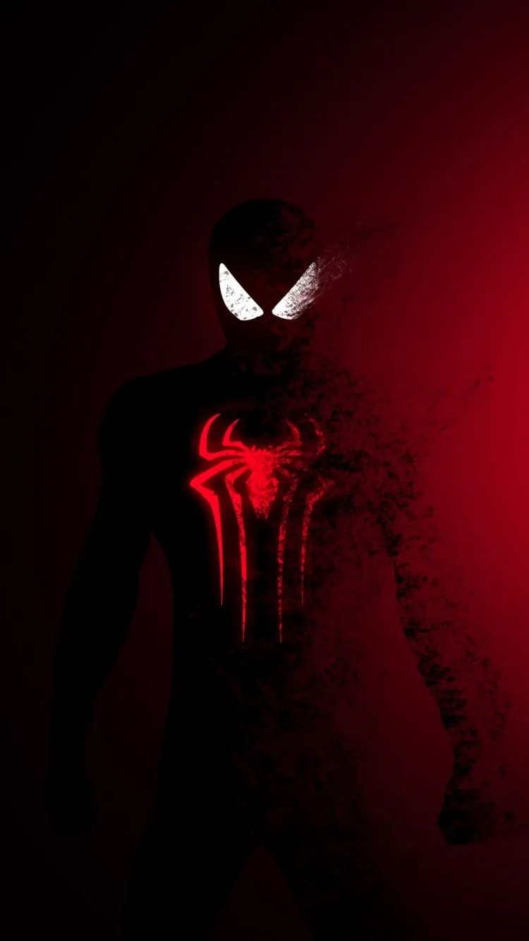Spider Man Dark Red 4K Wallpaper