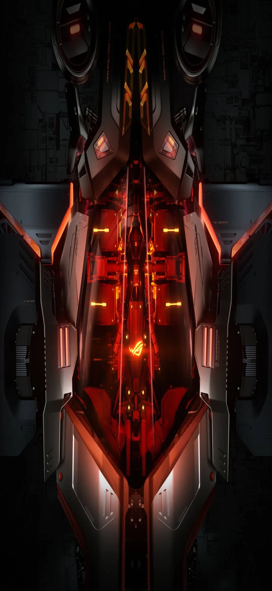 Download Asus ROG Phone Red Black Art Wallpaper