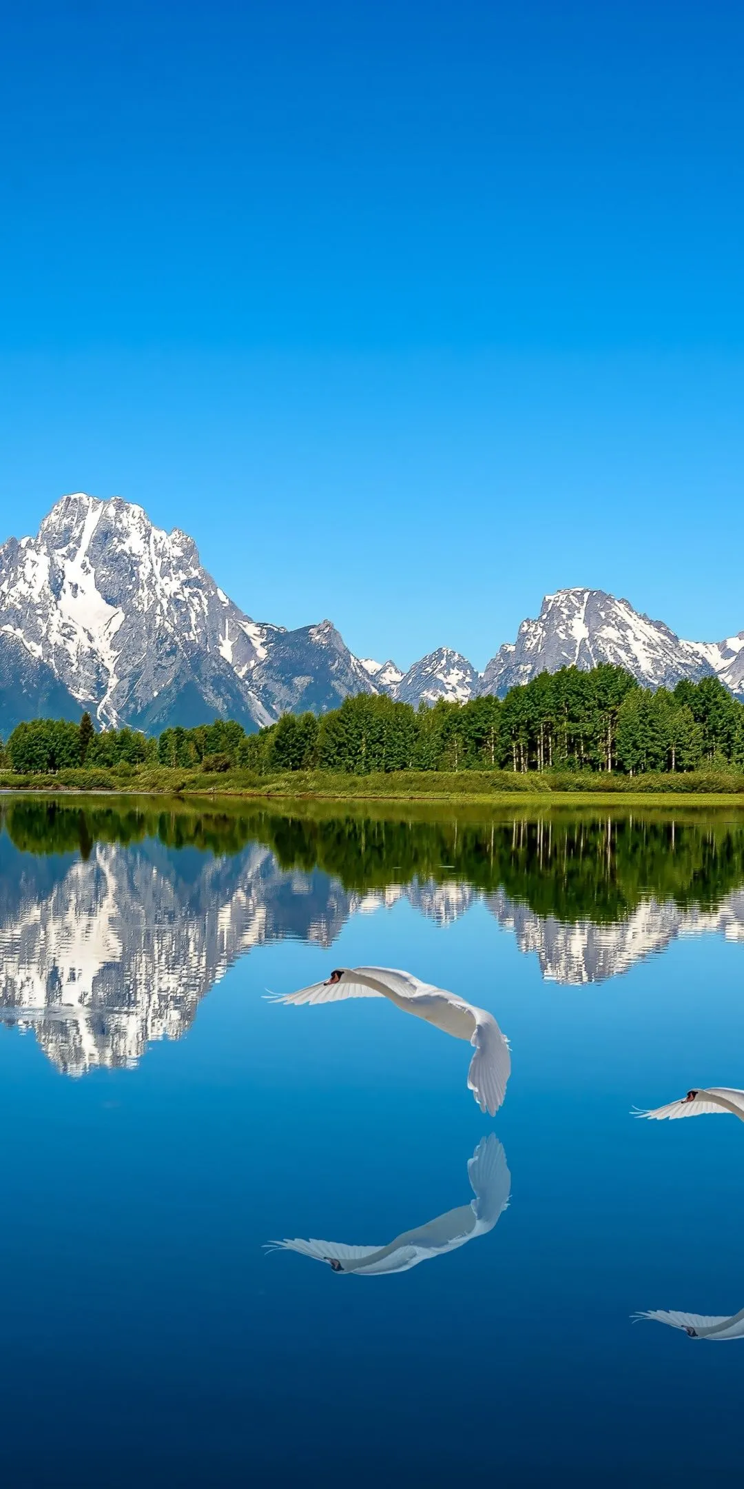 Lake Wallpaper 4K, Blue aesthetic, Mountains