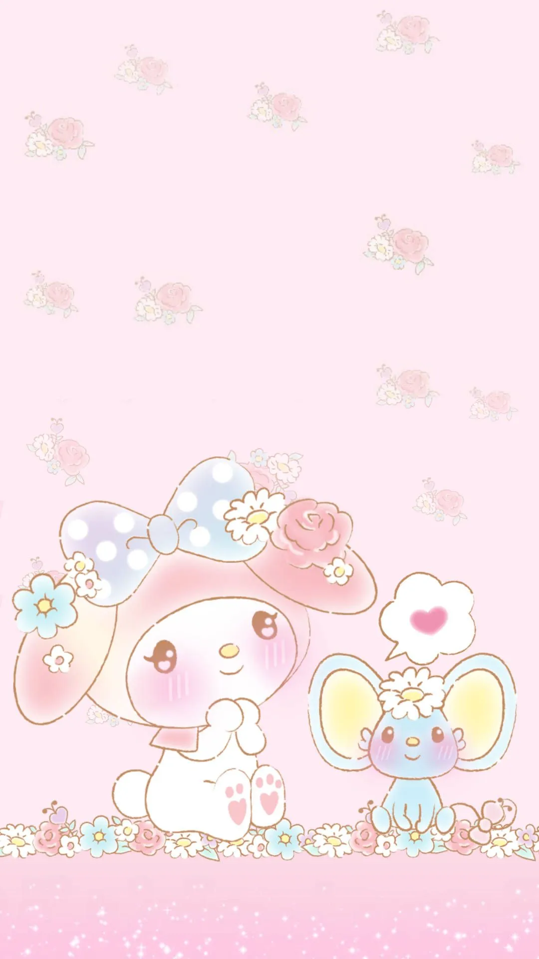 Download Flat Mouse And My Melody Wallpaper