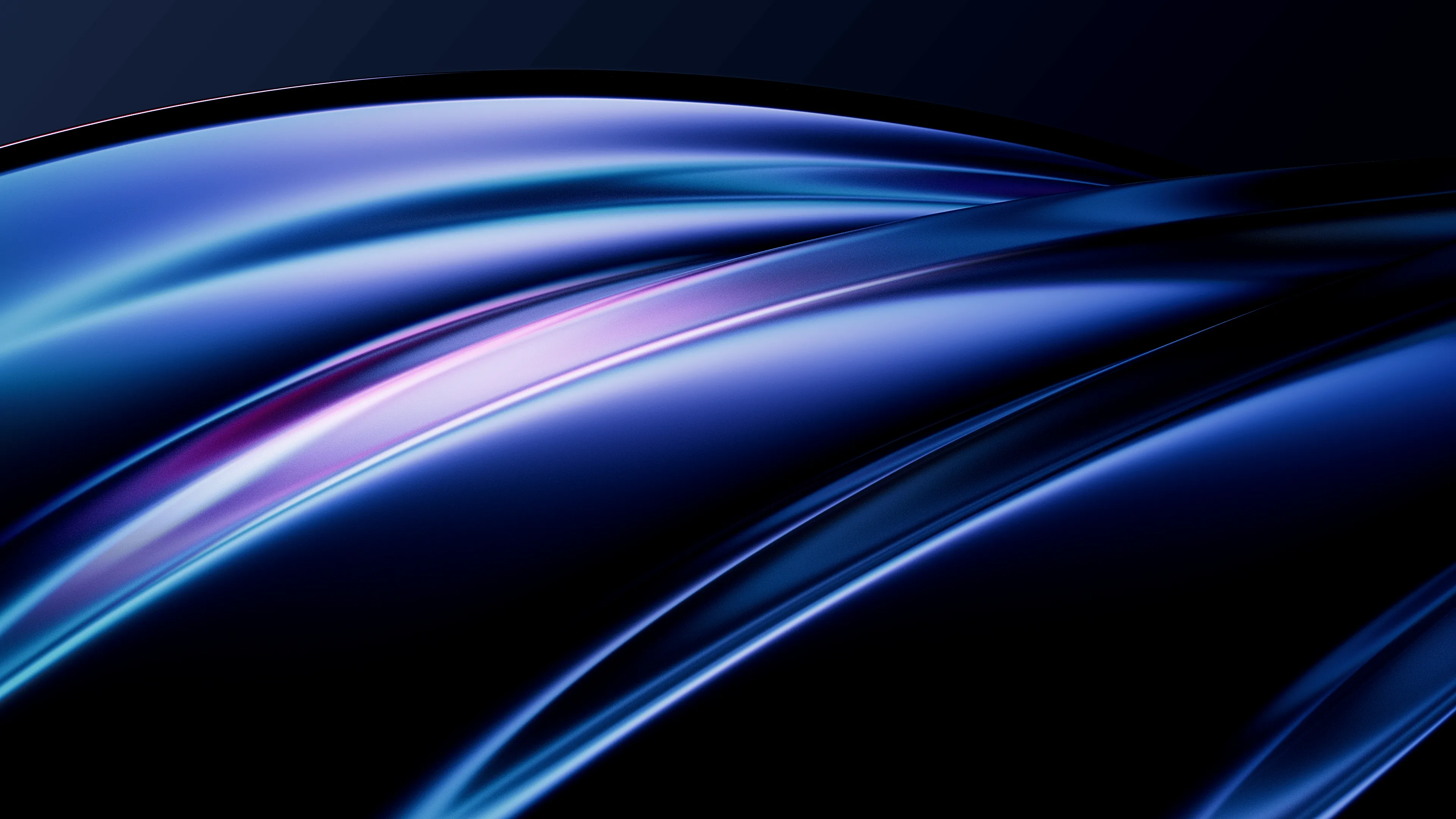 Blue abstract Wallpaper 4K, Curves, Fluid, Glow