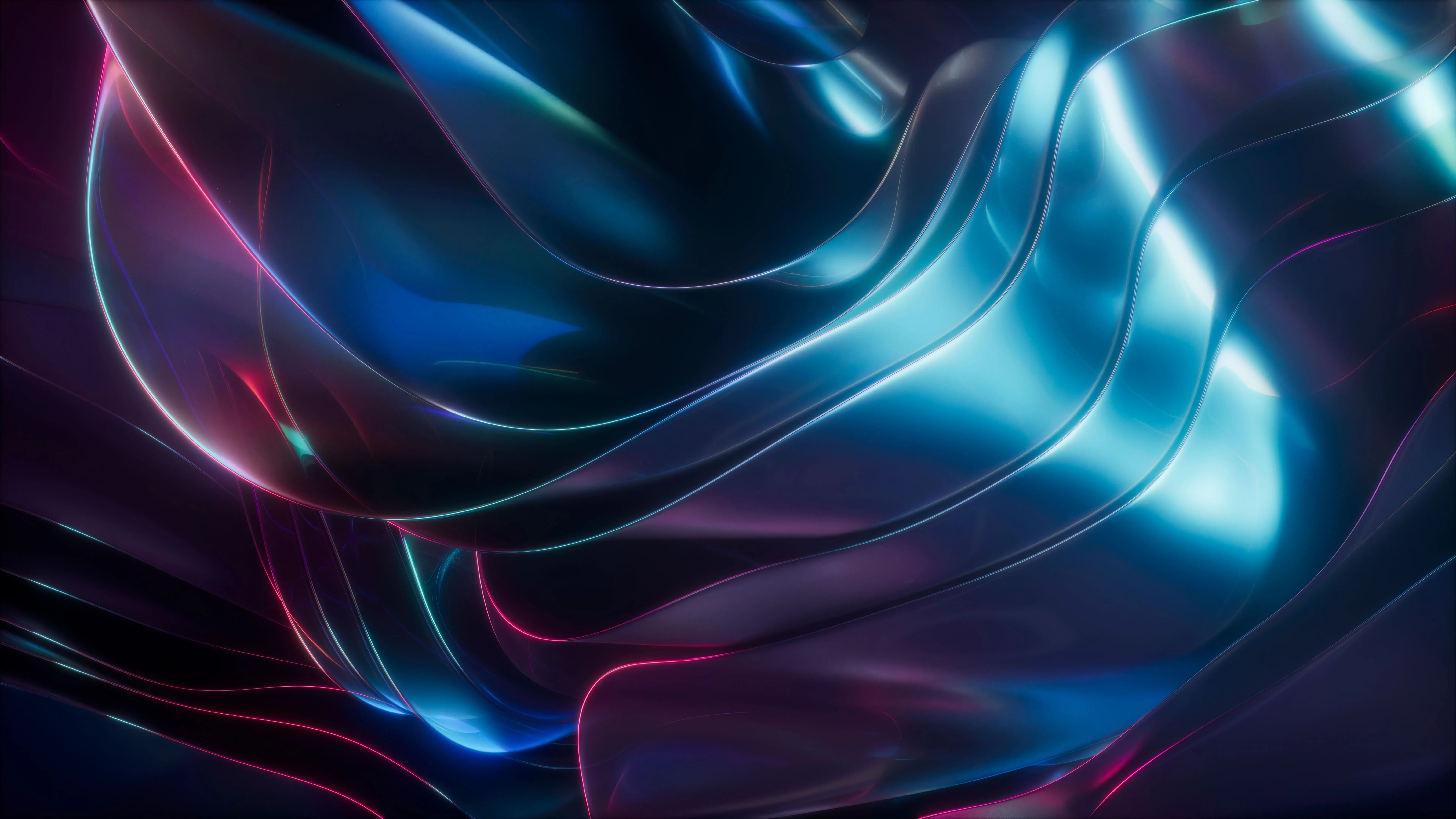 Modern Wallpaper 4K, Blue abstract, Glowing lines, 5K