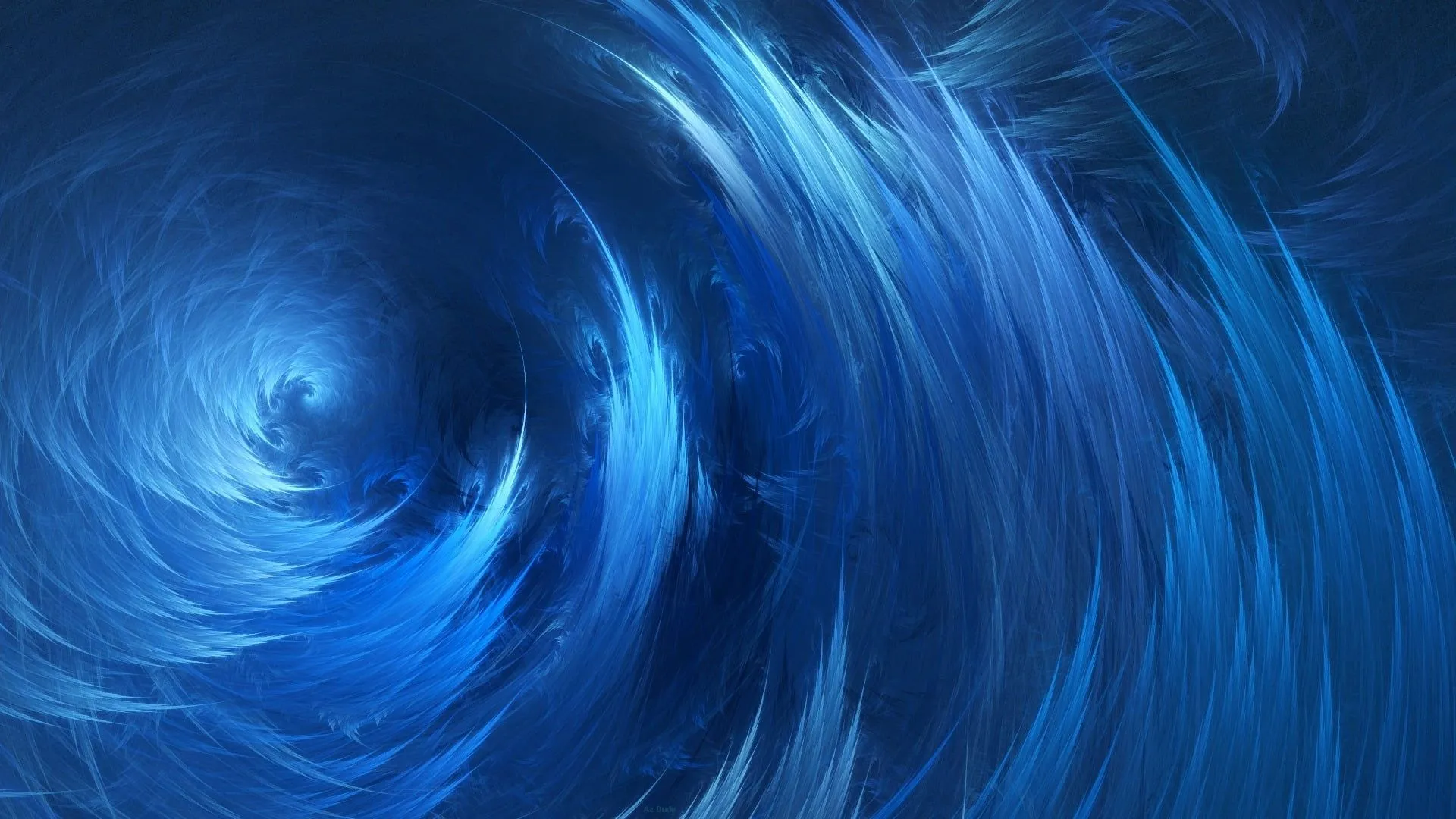 Blue optical illusion of wind, spiral, waves, blue, abstract HD wallpaper