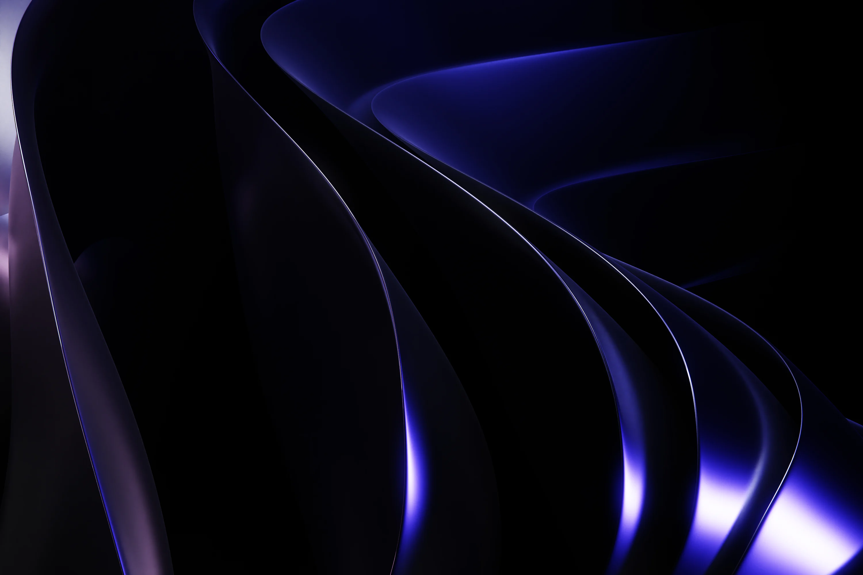A blue and black abstract background with curves photo
