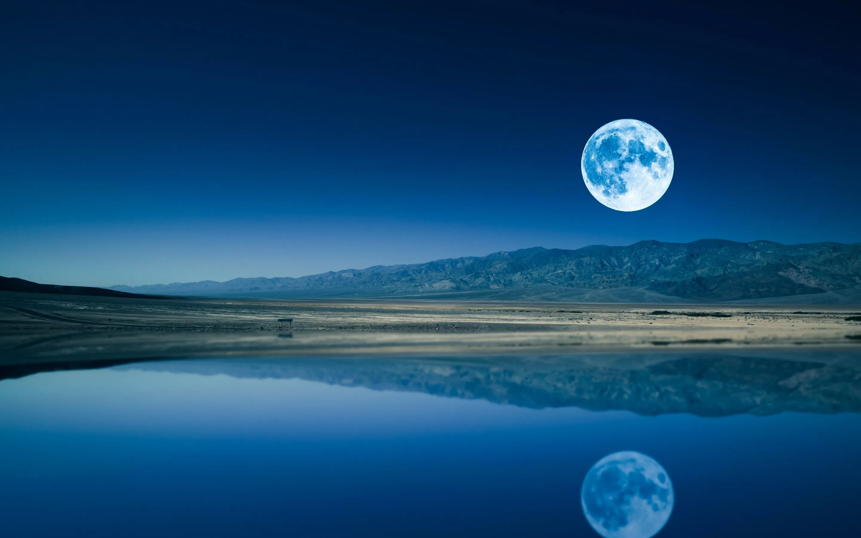 Full moon Wallpaper 4K, Night time, Lake, Body of Water