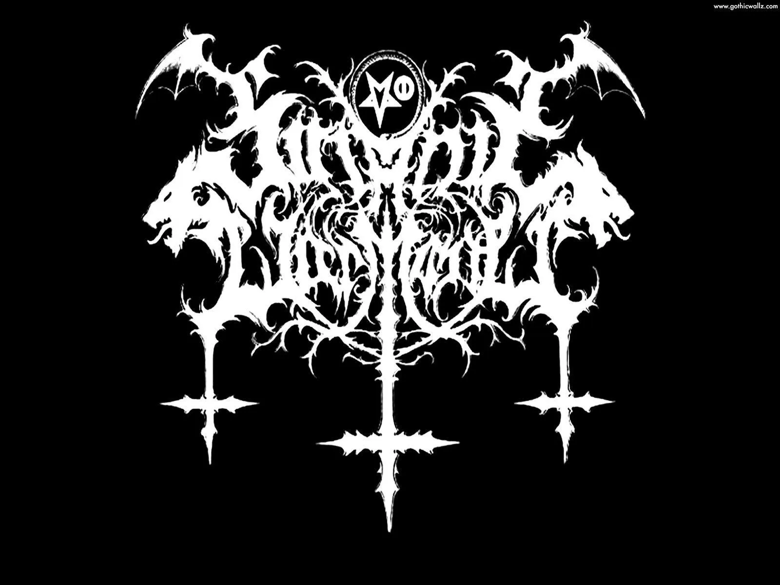 Dark Gothic Realm: Satanic Black HD Wallpaperx1200