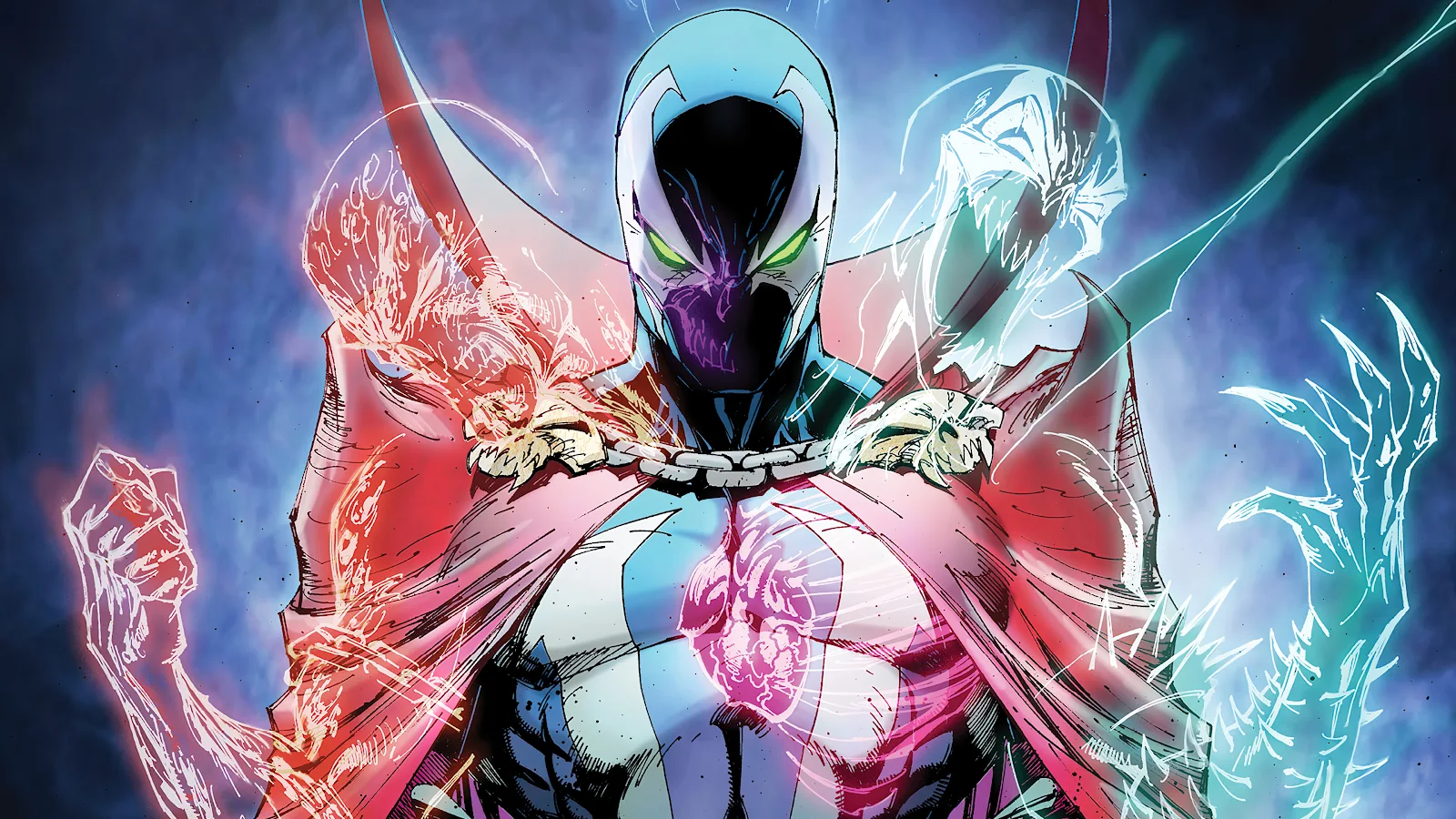 Spawn, Comics, Heart, Digital Art, Simple Background 4K Desktop Wallpaper