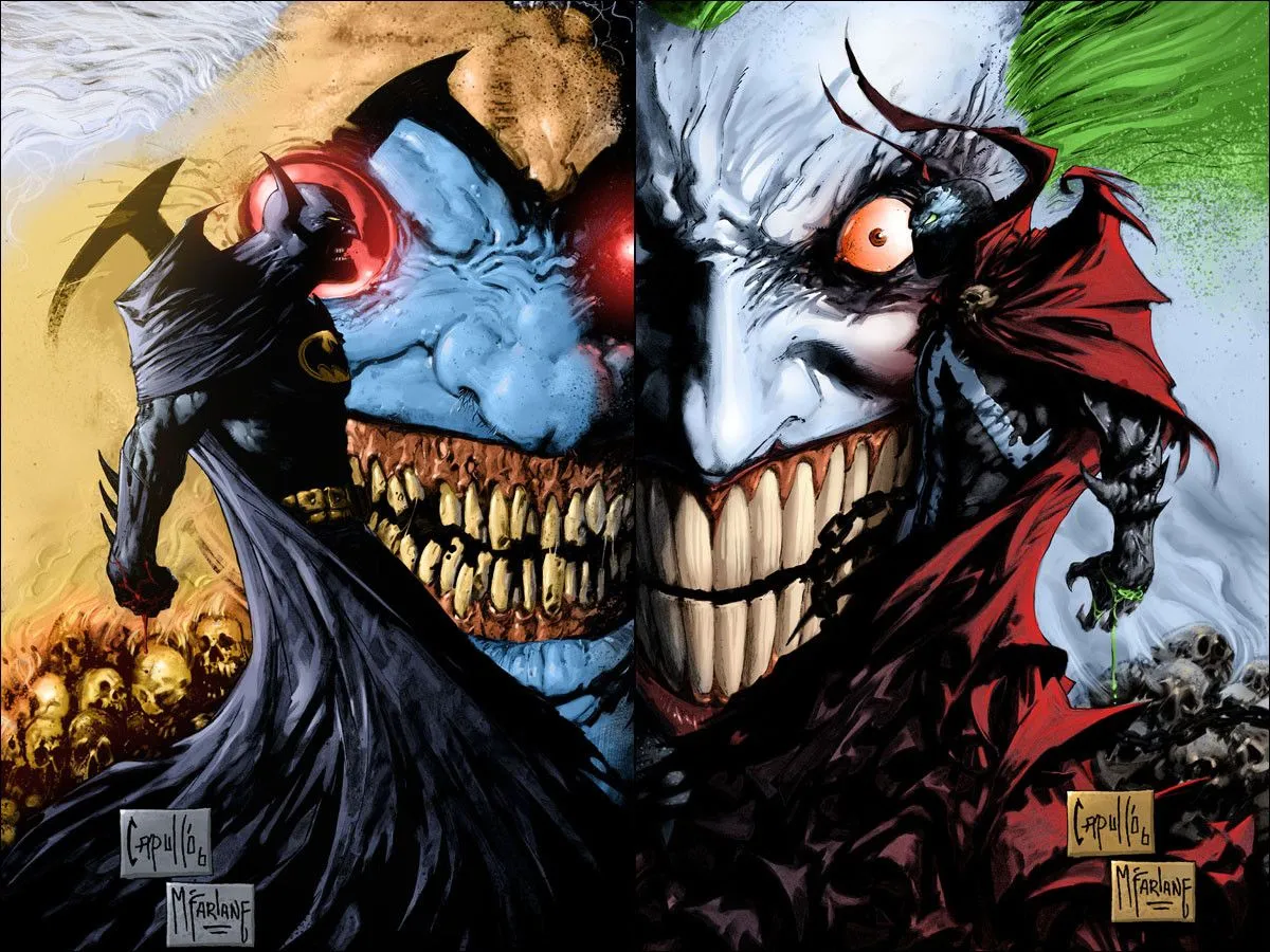 Desktop wallpaper: Joker, Batman, Batman Spawn: War Devil, Spawn, Dc Comics, Comics, Image Comics 4K free download for PC. 1515980