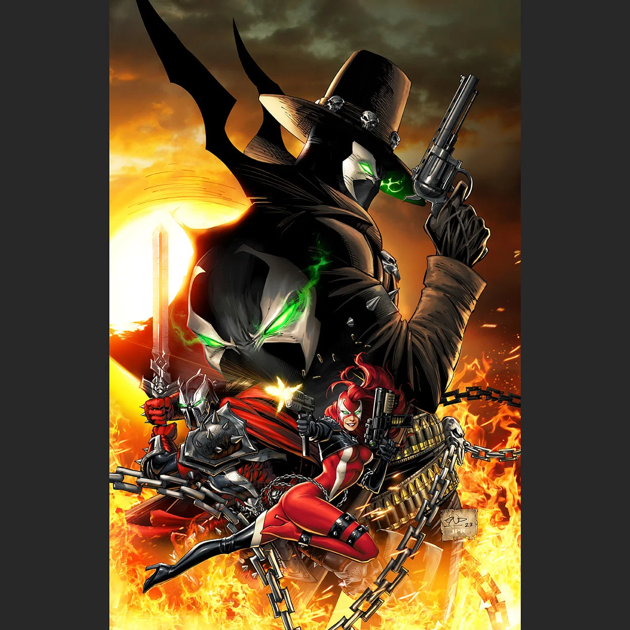 Spawnuary Week 2 Gunslinger Spawn art (no Bluelines). Eric Ninaltowski Art