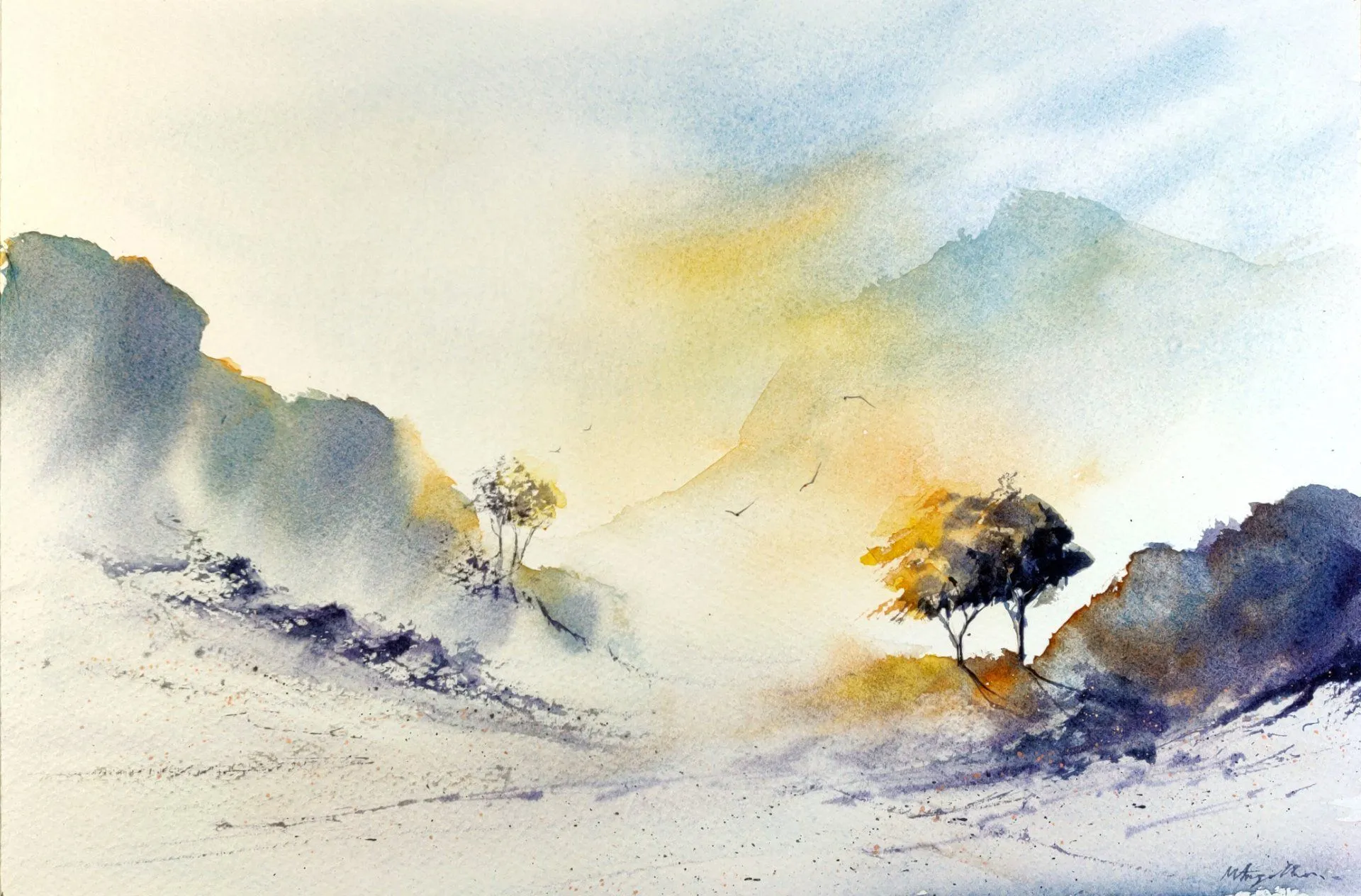 Ethereal Watercolor Dawn