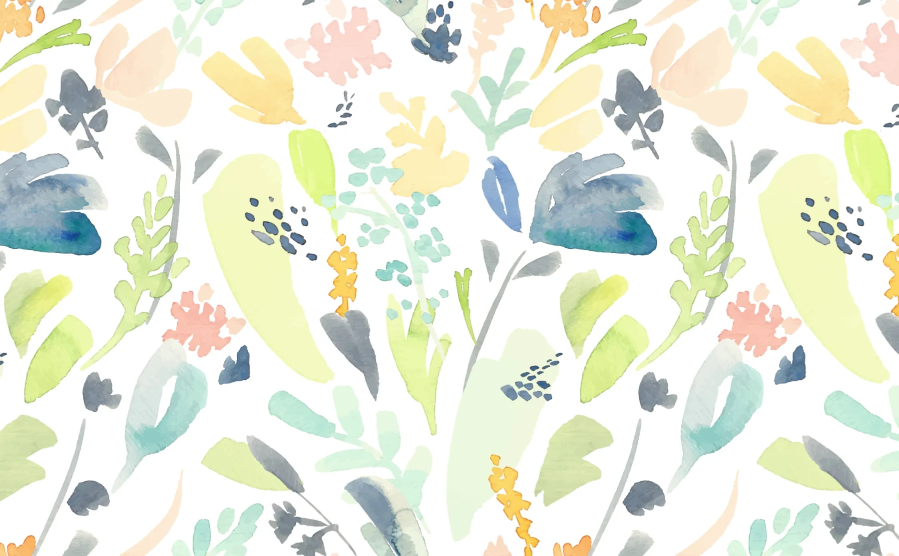 Watercolor Floral Pattern Wallpaper for Walls