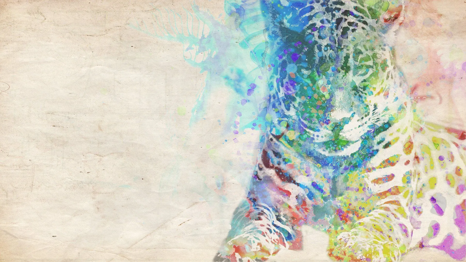 Download Watercolor Colorful Animal Leopard HD Wallpaperx1080