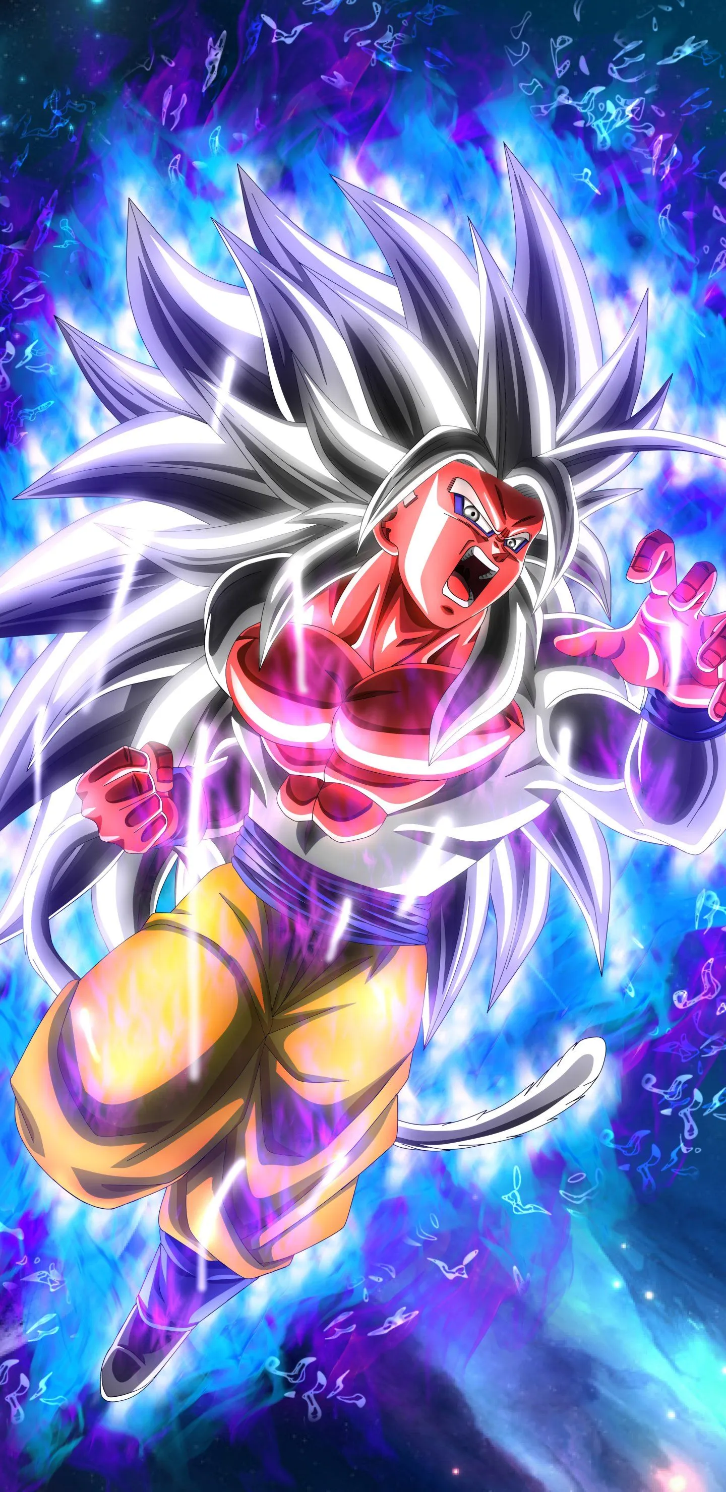 Dragon Ball GT: Goku Super Saiyan Neon Phone Wallpaper