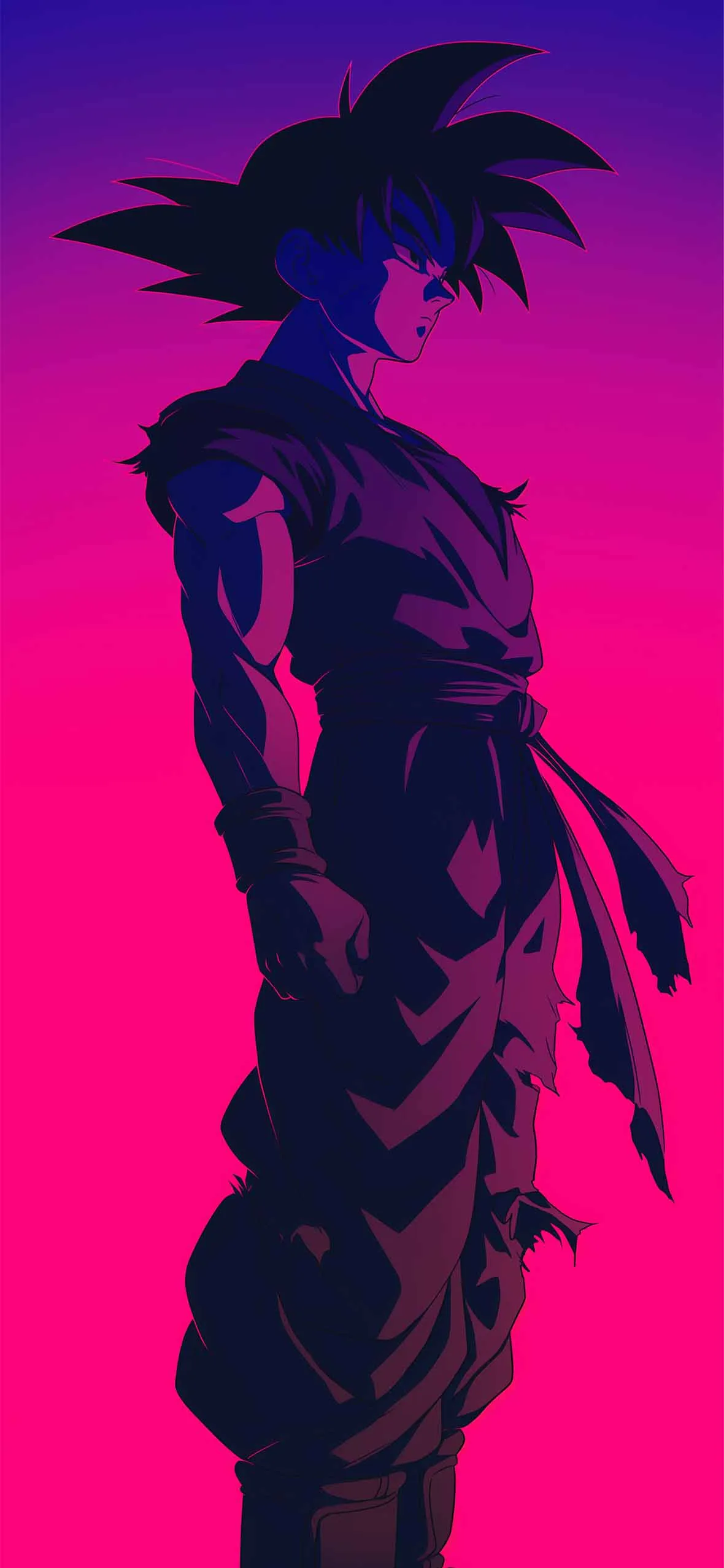 Dragon Ball Goku Dark Silhouette Gradient Wallpaper iPhone HD
