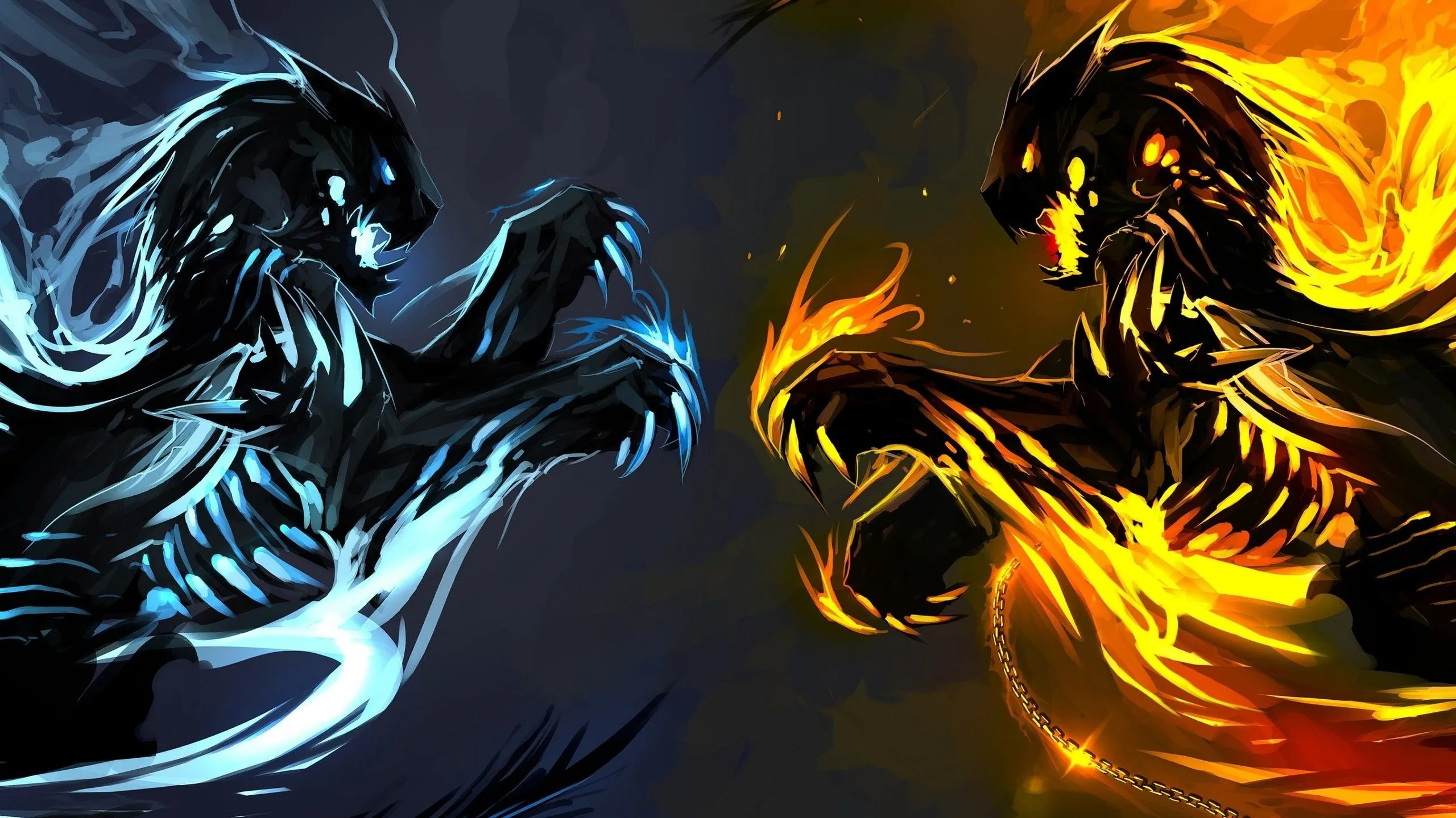 Ice and Fire Dragons Wallpaper, HD Fantasy 4K Wallpaper, Image and Background