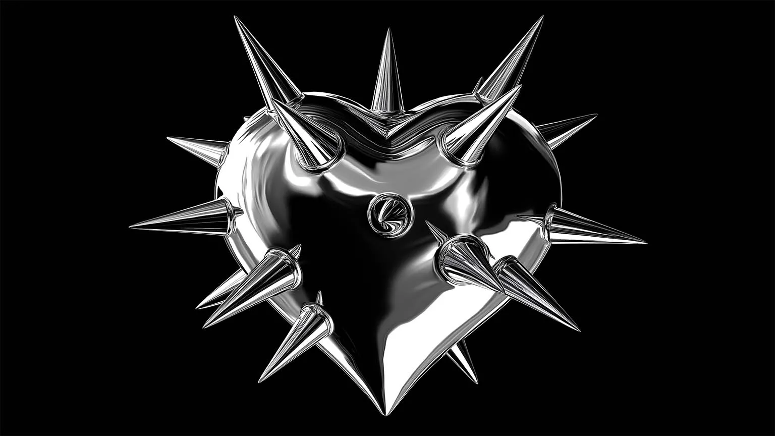 Chrome Heart Silver Stone Sparkle Desktop Wallpaper HD & 4K