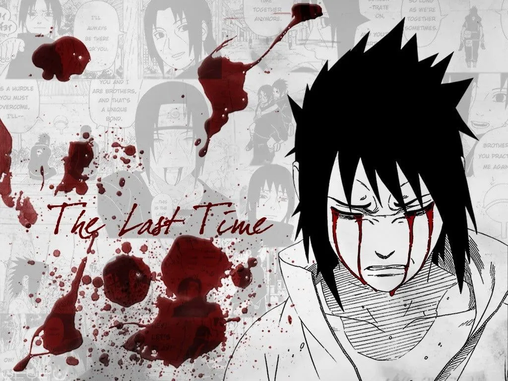 Man anime illustration, Naruto Shippuuden, blood, Uchiha Itachi, Uchiha Sasuke HD wallpaper