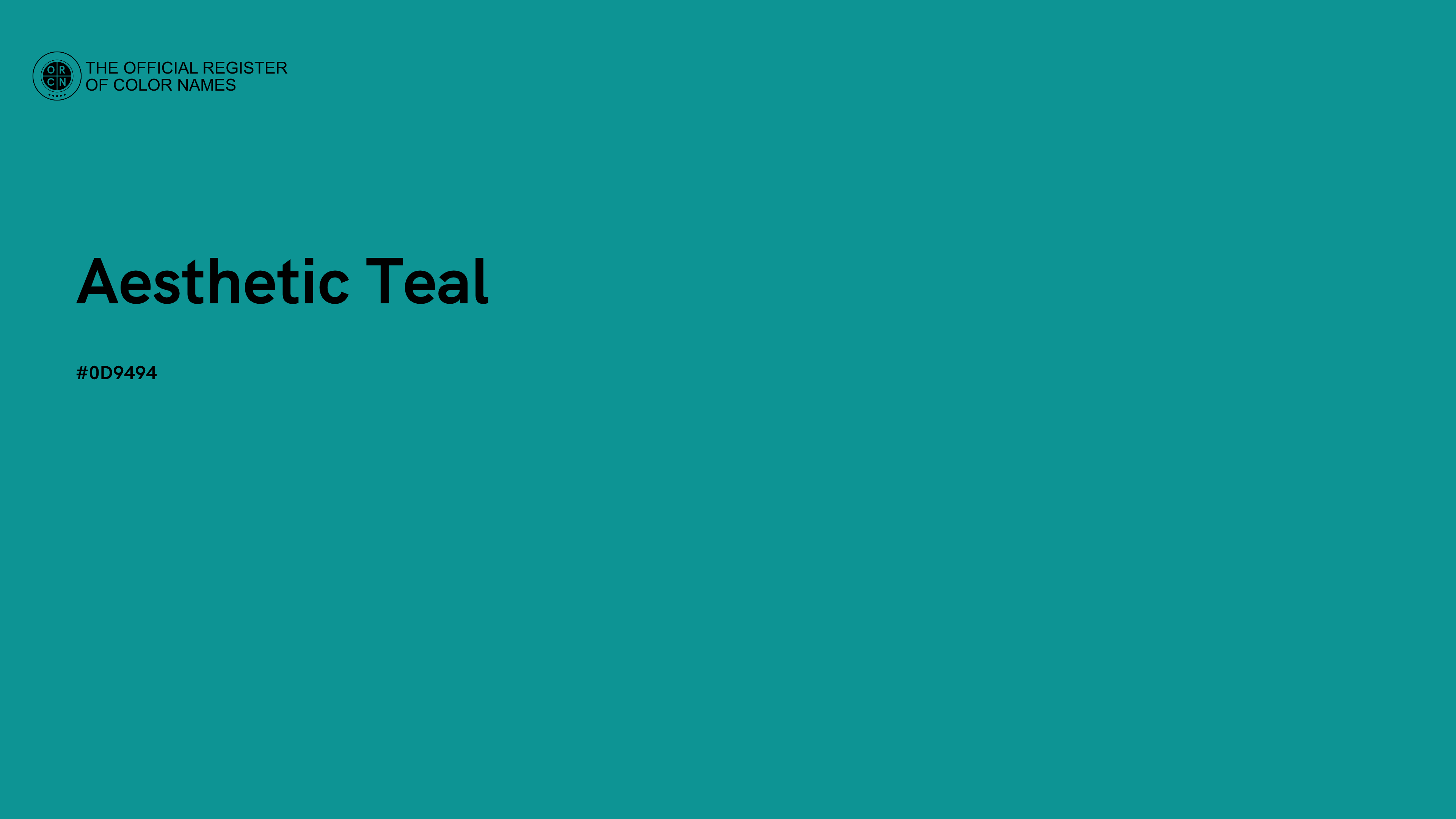 Aesthetic Teal color Official Register of Color Names