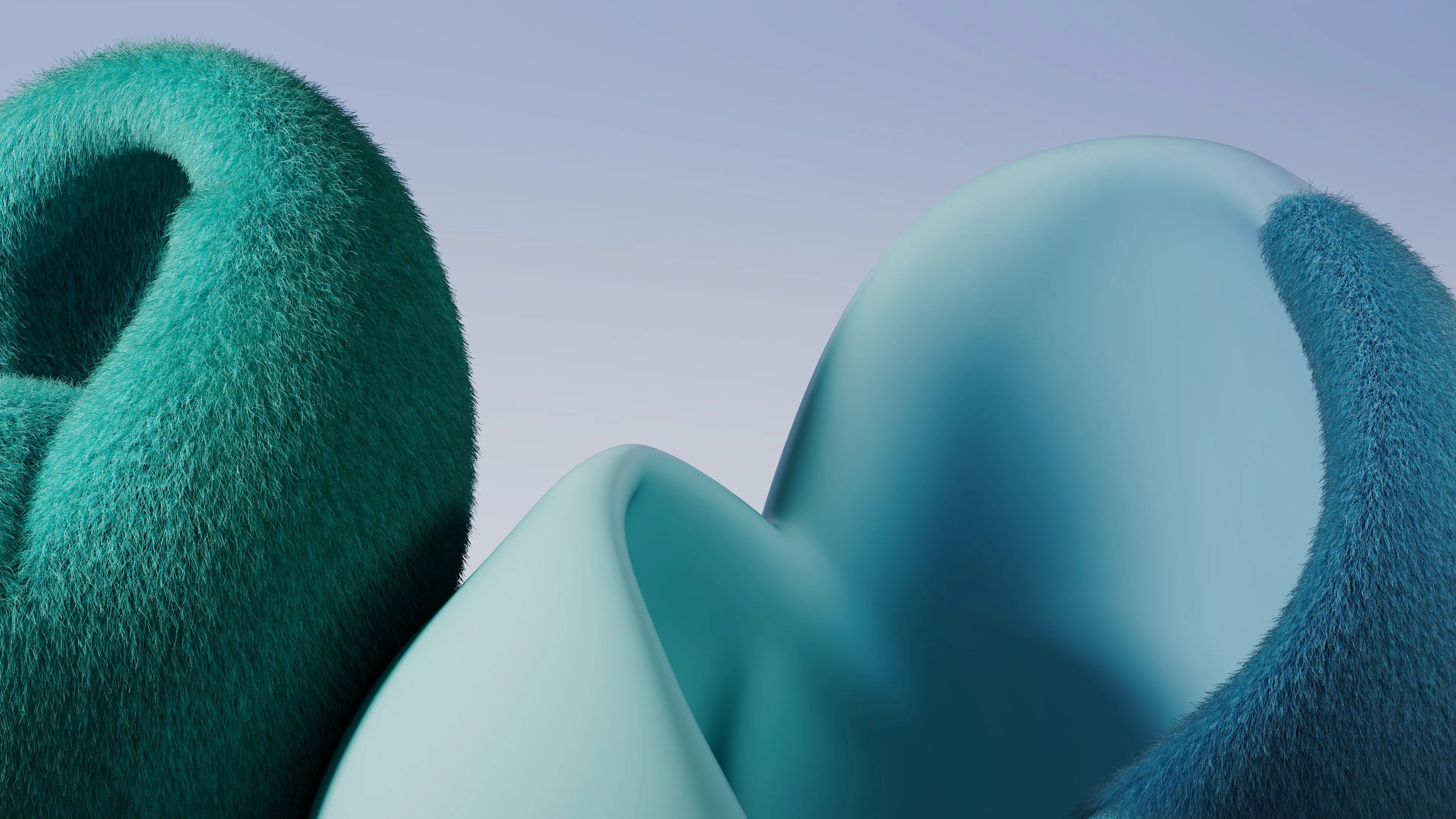 Windows 11 Fluffy Teal Abstract Shapes Wallpaperx2160
